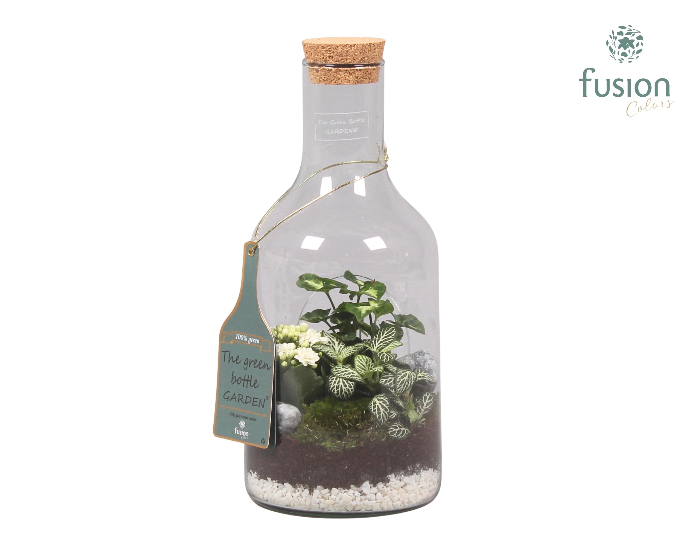 Green Bottle Fles Small met Arrangement, D 15
