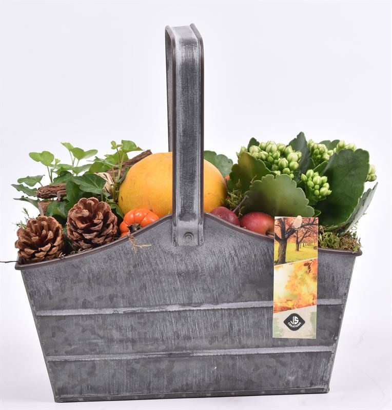 Zink rechthoek met hengsel 24x11cm, D 24 cm Zink rechthoek met hengsel 24x11cm, D 24 cm