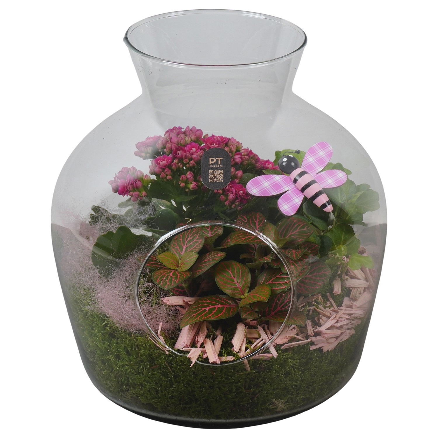 PTIG2638 Arrangement Indoor in glazen vaas, D 24