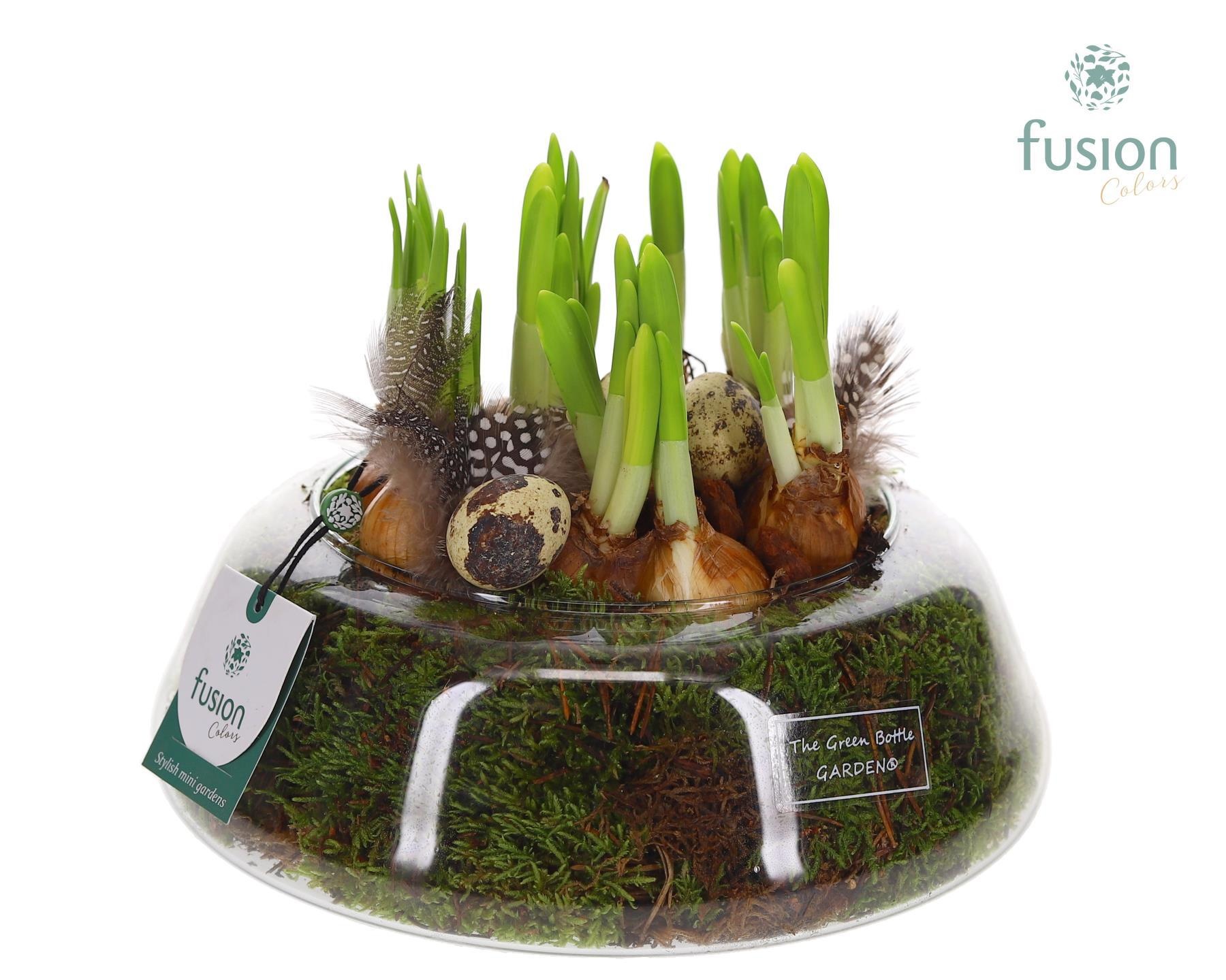 Green Bottle Christel Large met Pasen arrangement, D 24