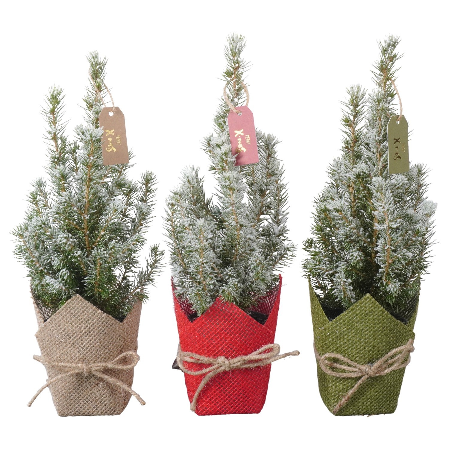 PTK26129 Conica Perfecta met sneeuw in jute mix met decoratie, D 9