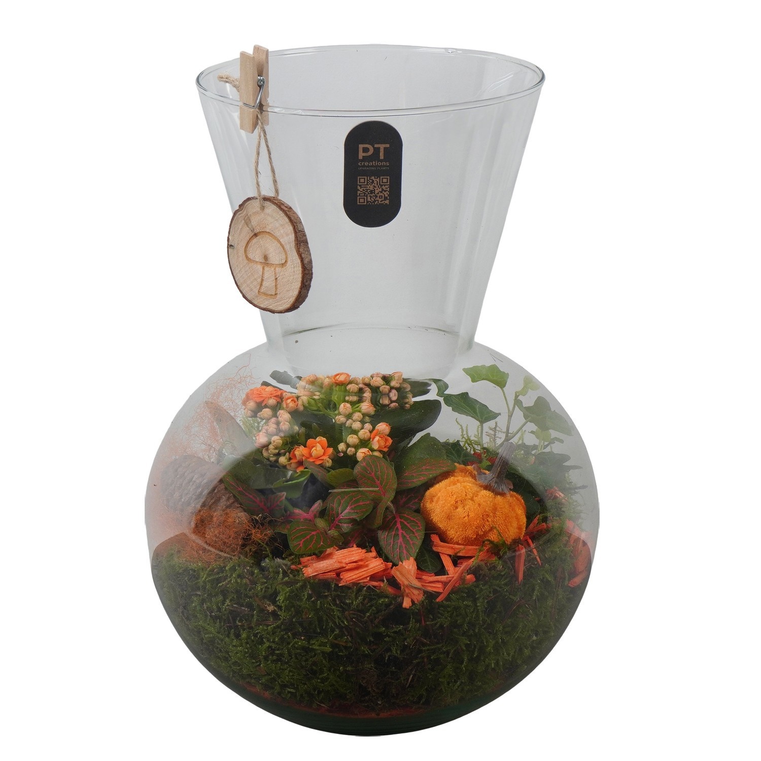 PTHG8249 Arrangement Autumn Glass in glazen vaas, D 21