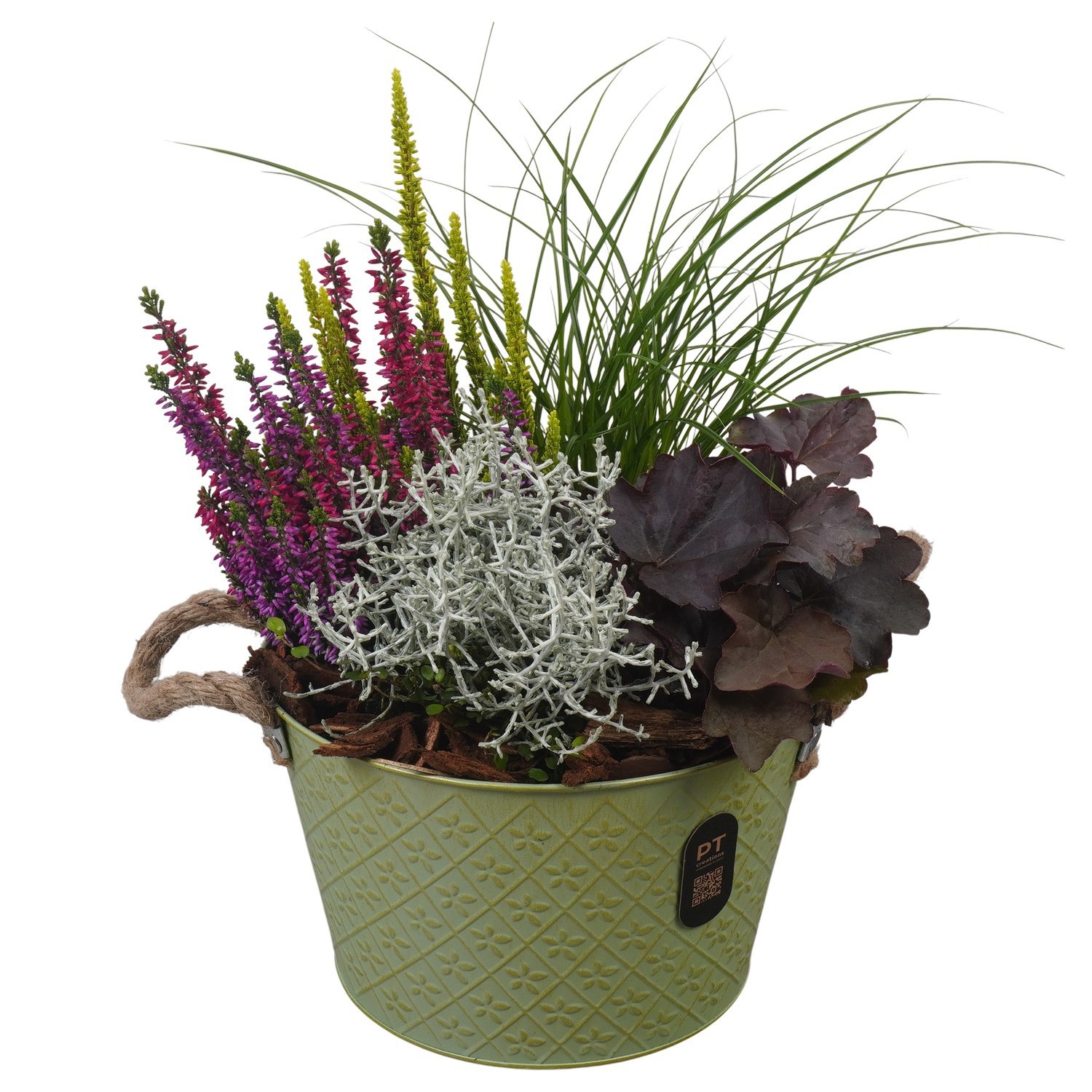 PTHO7606 Arrangement Autumn Outdoor in metalen pot, D 22