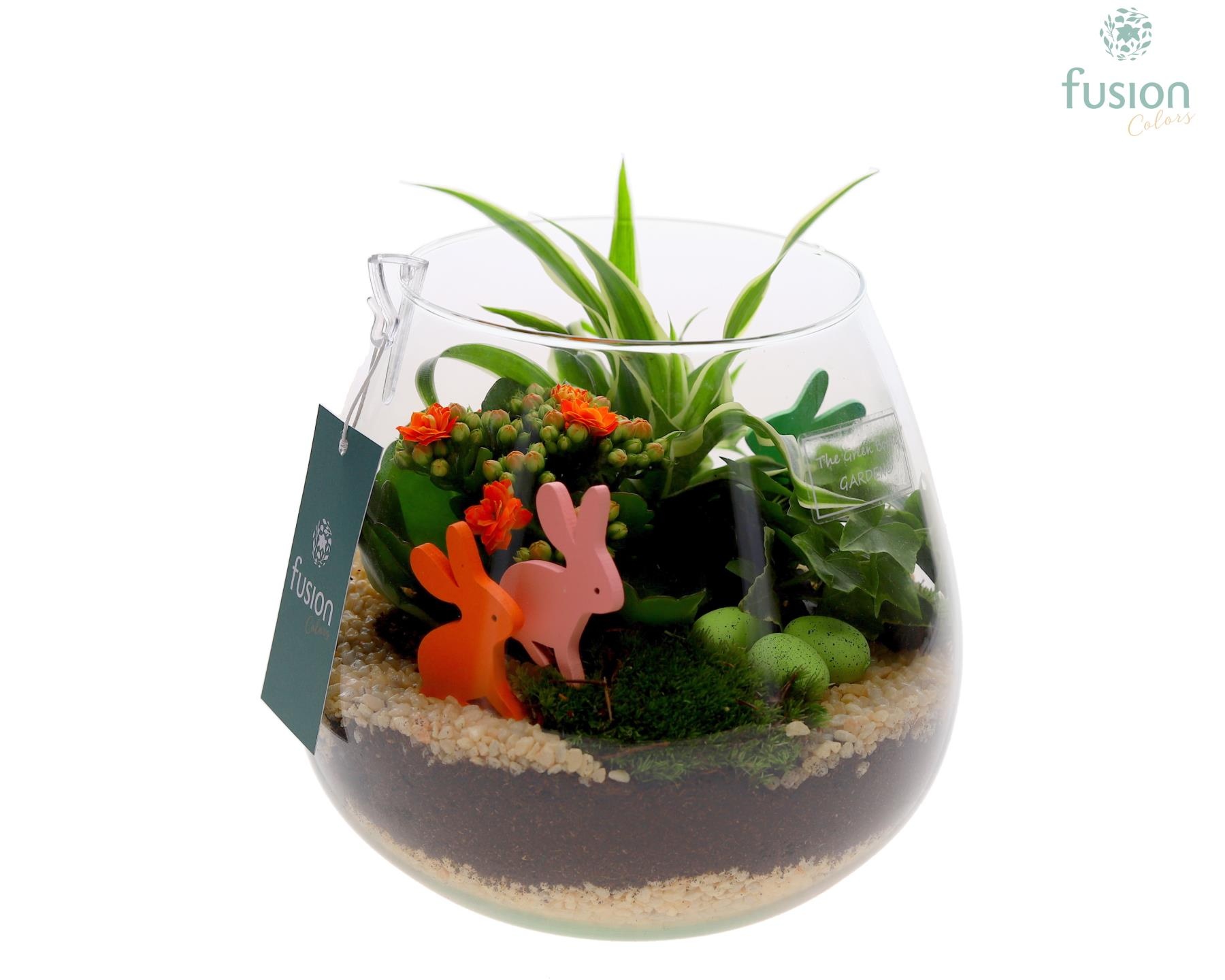 Green Bottle Abby Medium met Pasen arrangement, D 19