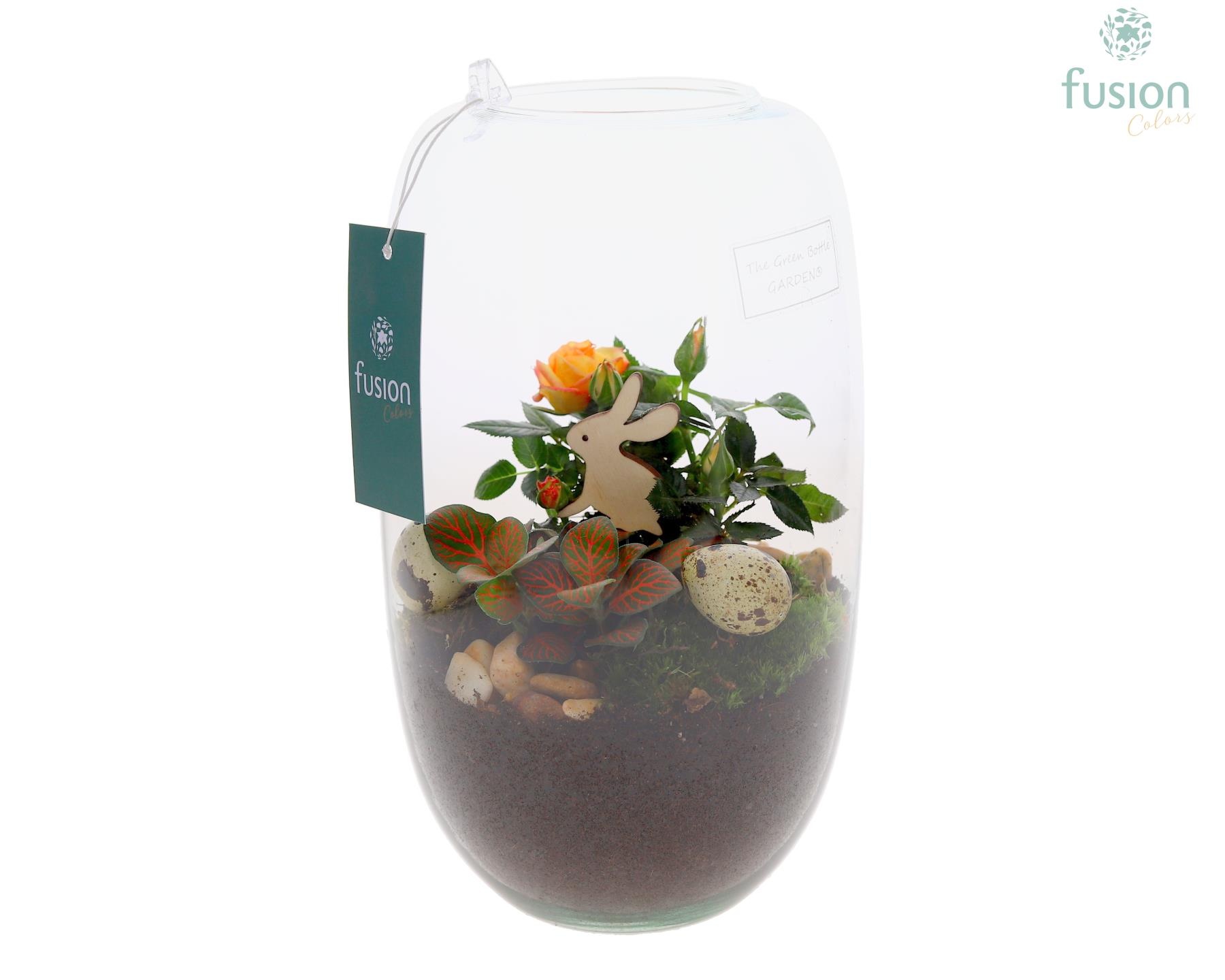 Green Bottle Isabella Medium Pasen met arrangement, D 15