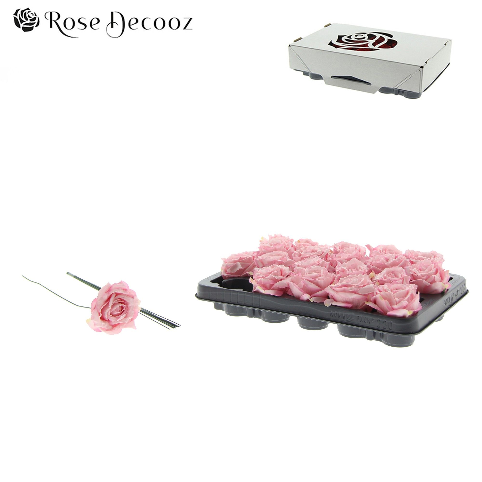 Rose Decooz Silk 20st Pink, D 8