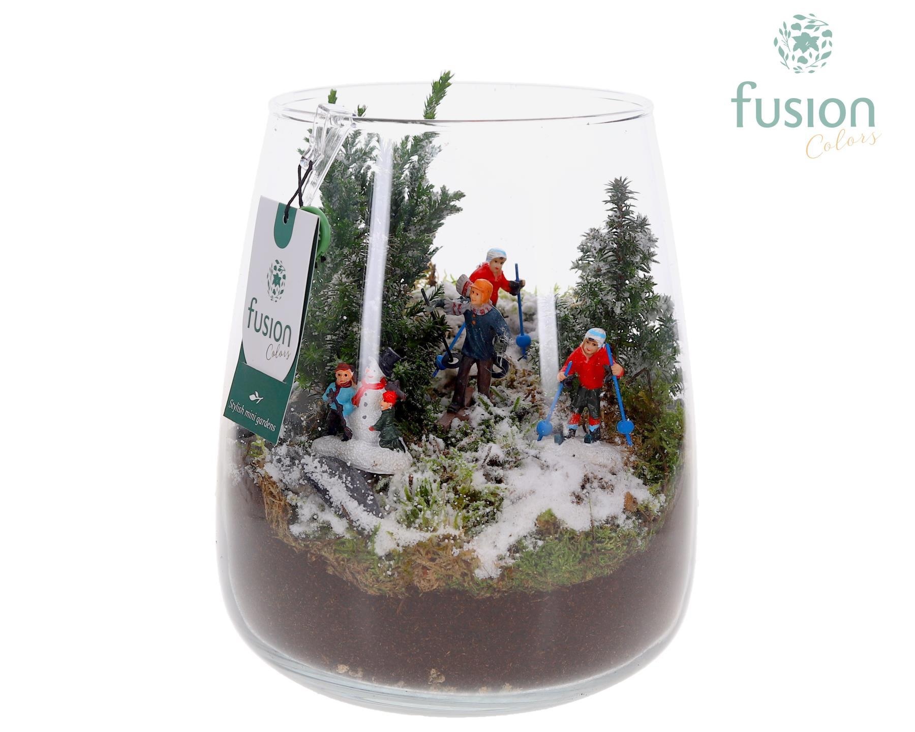 Glas Alzada groot met Kerst arrangement, D 19