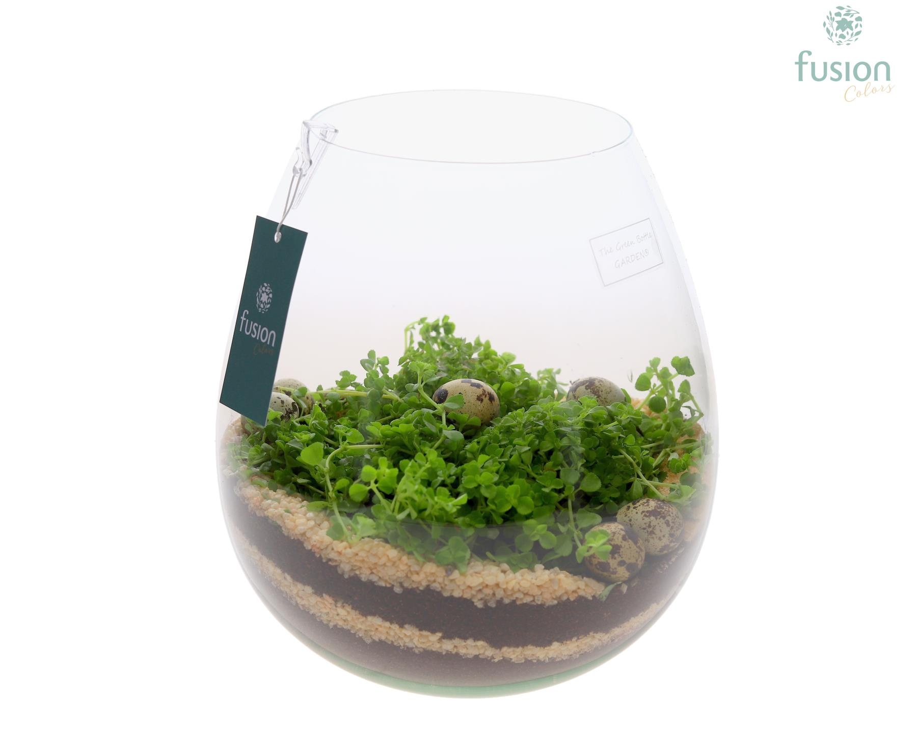 Green Bottle Abby Large met Pasen arrangement, D 24