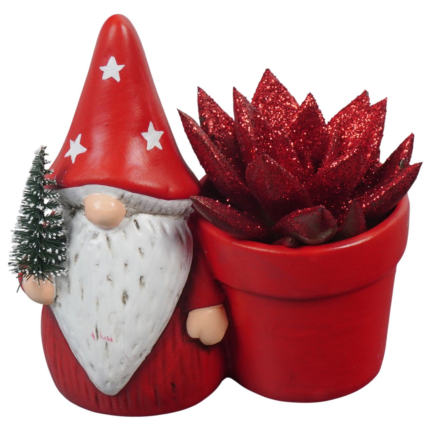 PTCHR7273 Arrangement Christmas Red in keramiek pot, D 13 cm