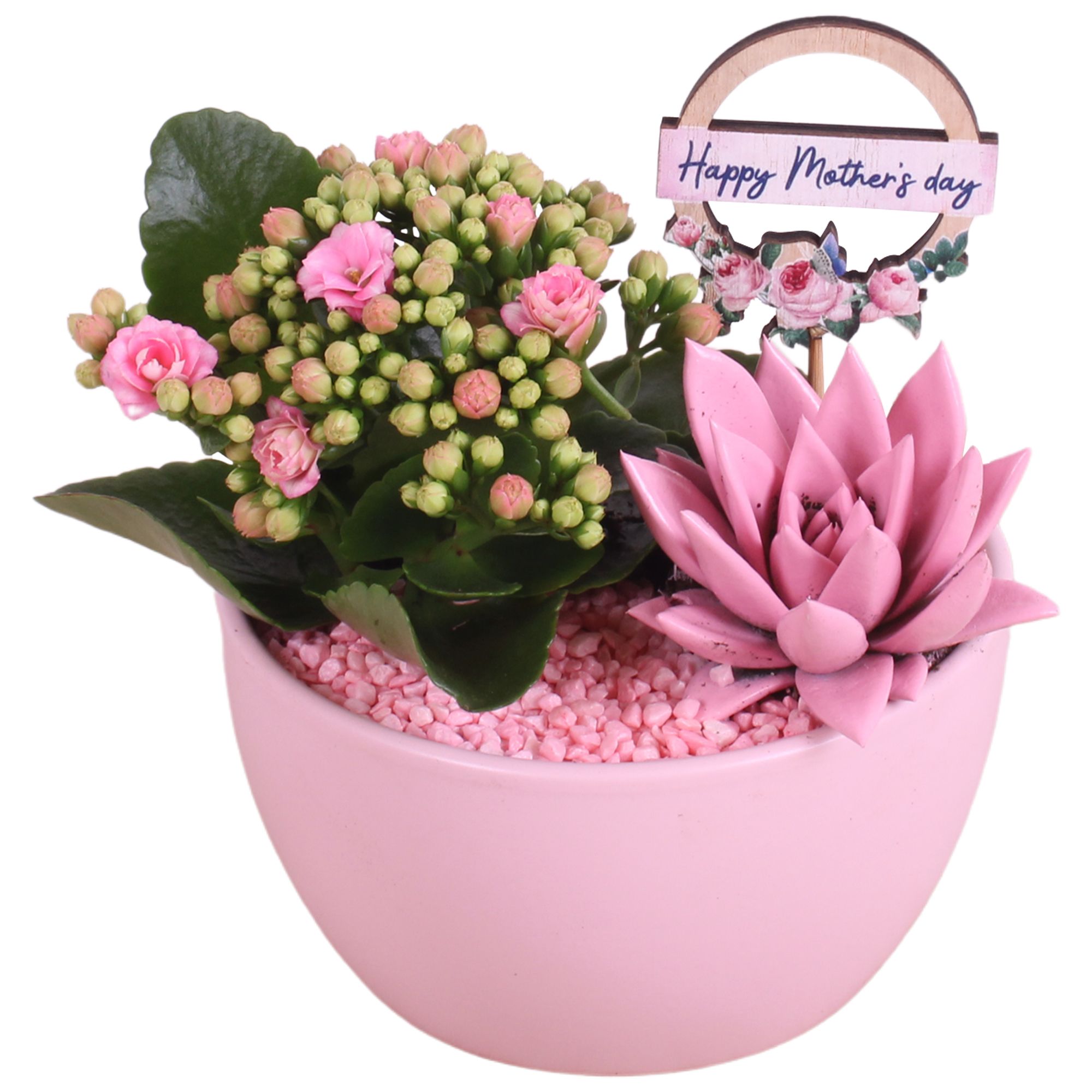 Mothersday Arr. Indoor Ceramic Bowl Round Pink Ø16cm 2PP, D 16