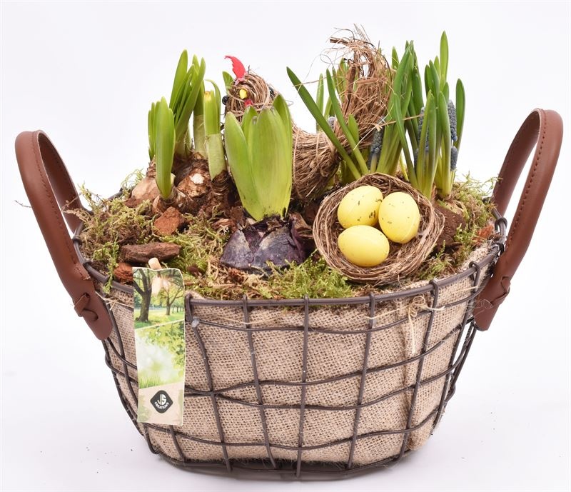 Gaasmand ovaal met jute 25x20cm, D 25