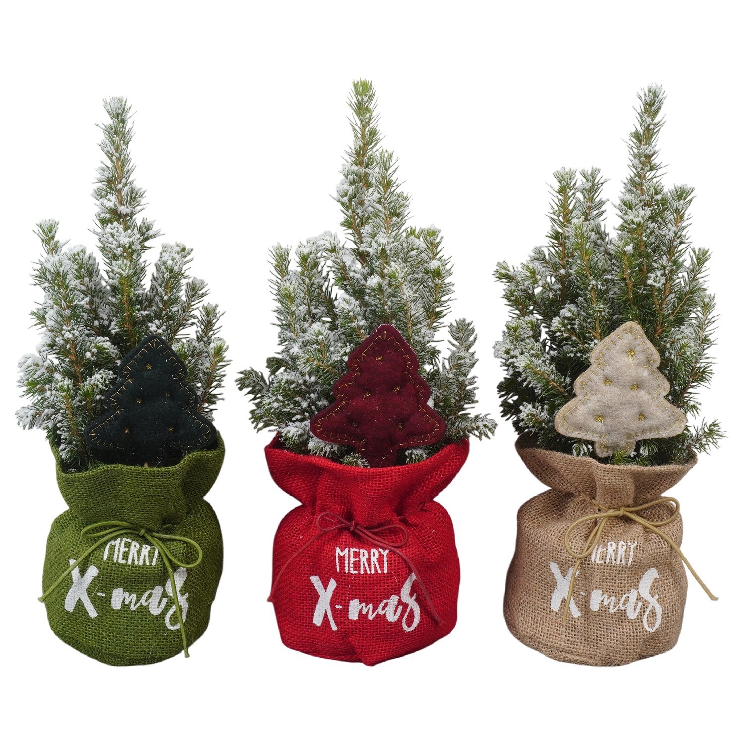 PTK26157 Conica Perfecta met sneeuw in jute mix met decoratie, D 10