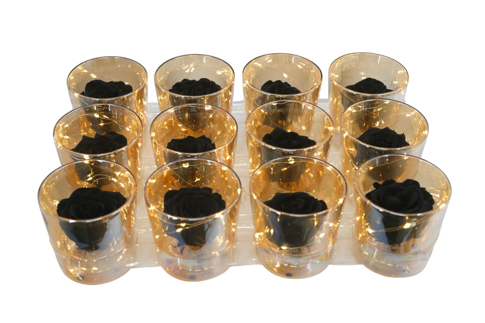 ICE Rose in Glas LED- Zwart, D 11