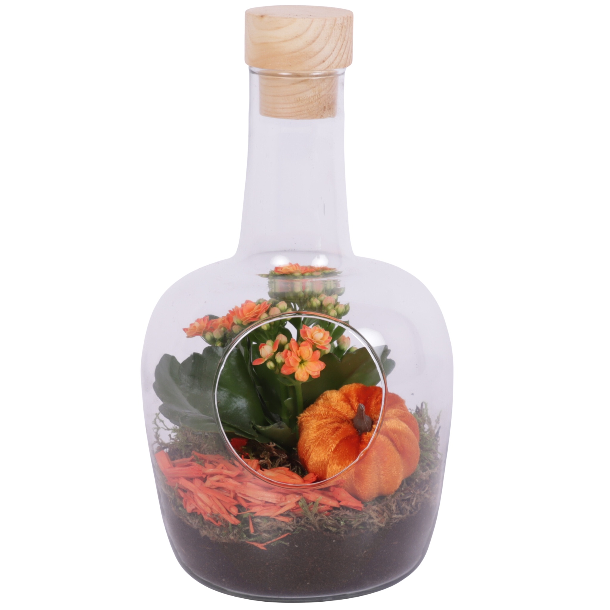 Autumn Arr. Indoor Glass Vase with Hole Ø15cm 1PP, D 15 cm Autumn Arr. Indoor Glass Vase with Hole Ø15cm 1PP, D 15 cm