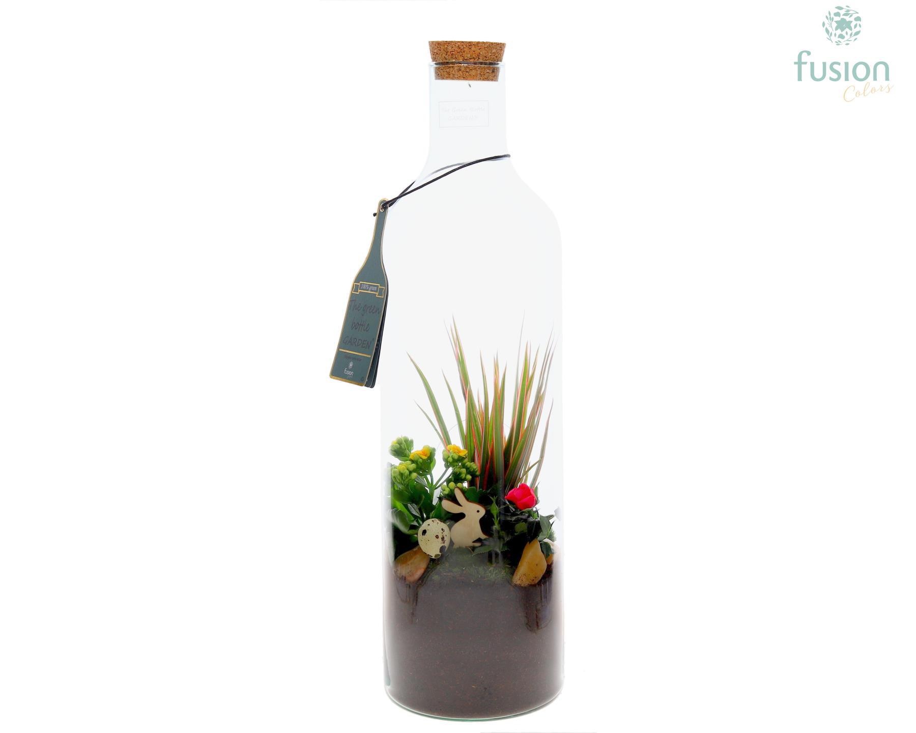 Green Bottle Fles Large Pasen met Arrangement, D 15