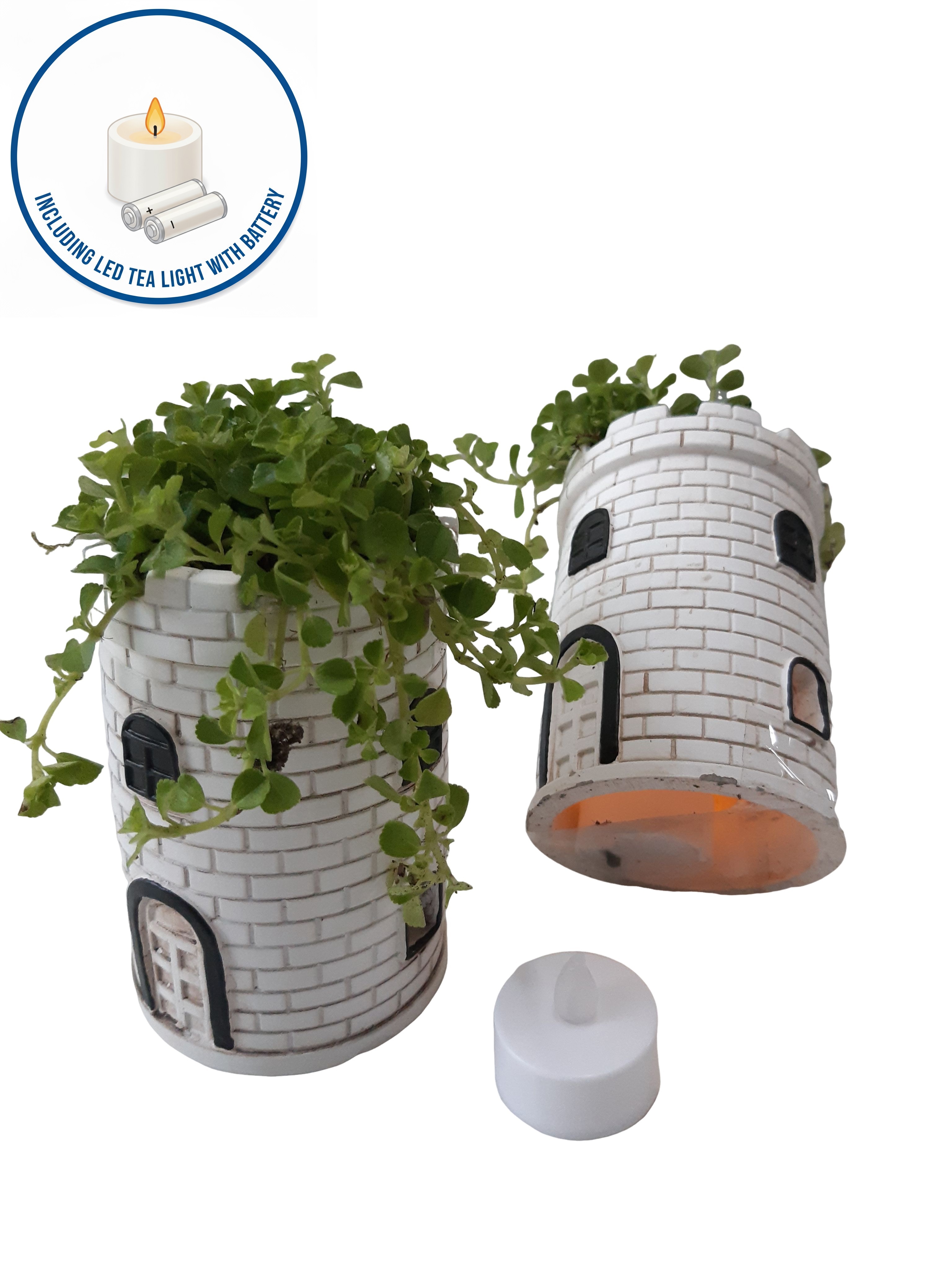 NEW 2026 LHTW8PILLED Lighthouse tower wit 8cm + led Kerst, D 8