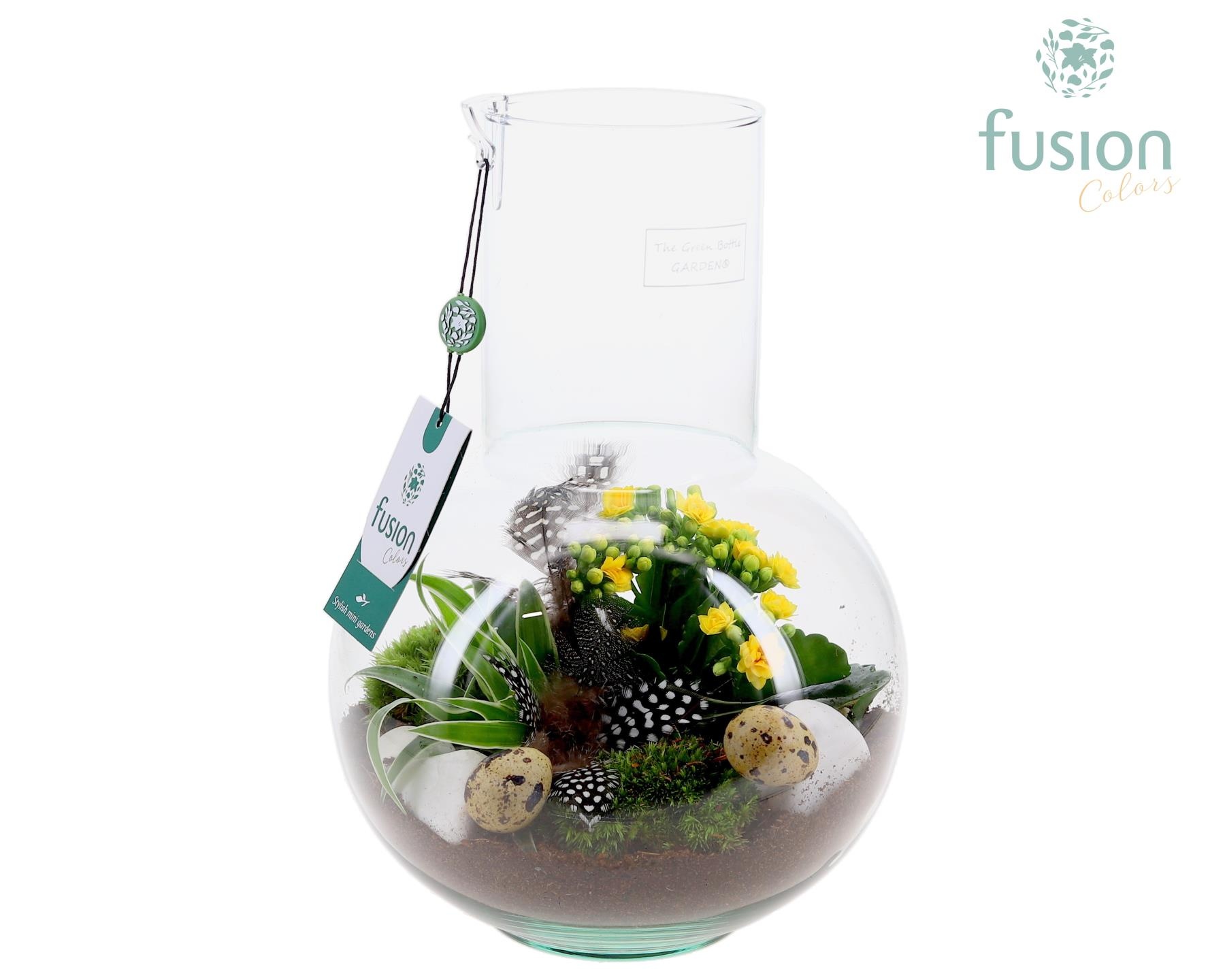 Green Bottle Suzanne Medium met Pasen arrangement, D 21