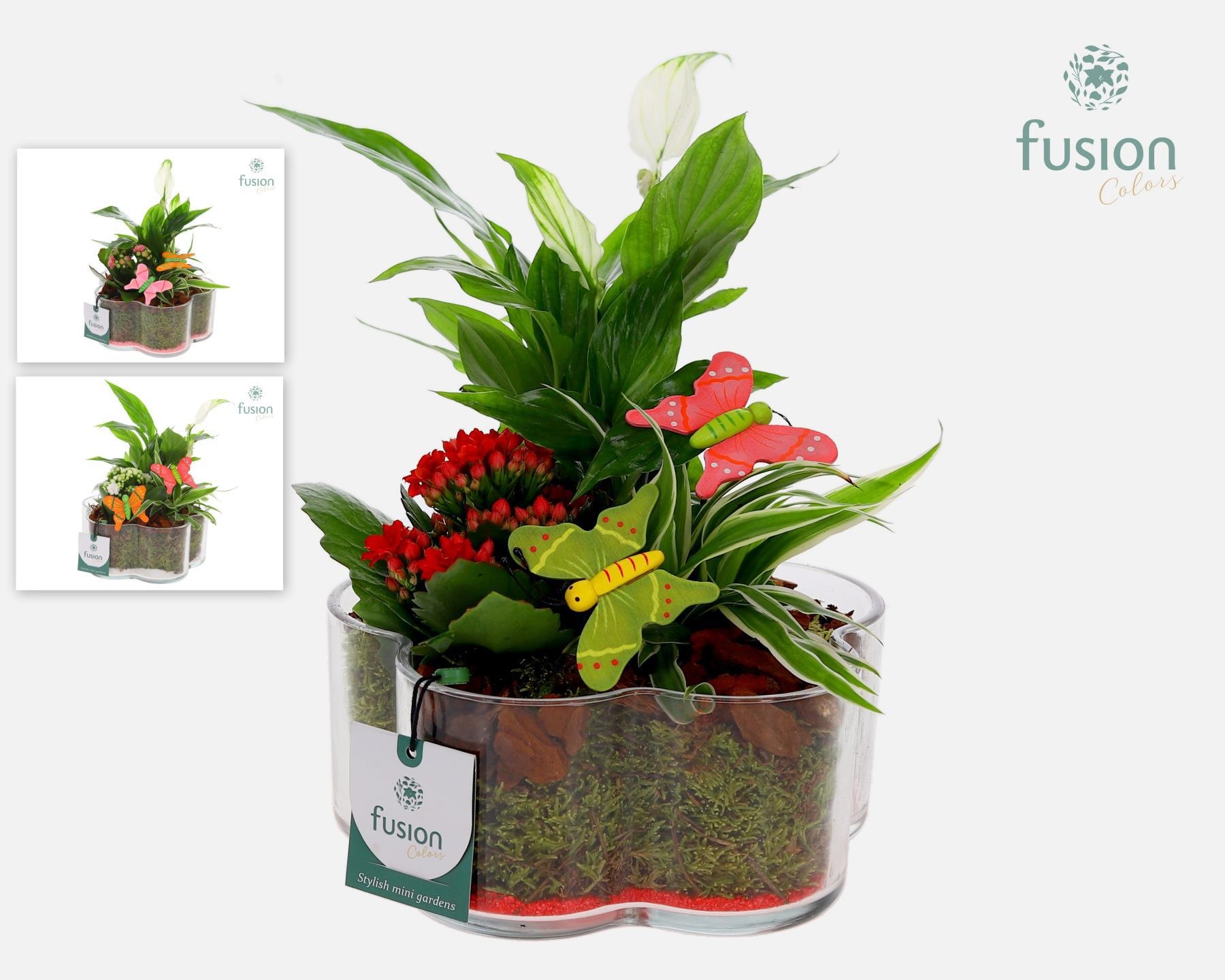 Glazen Bloemschaalmet Voorjaar arrangement, D 18