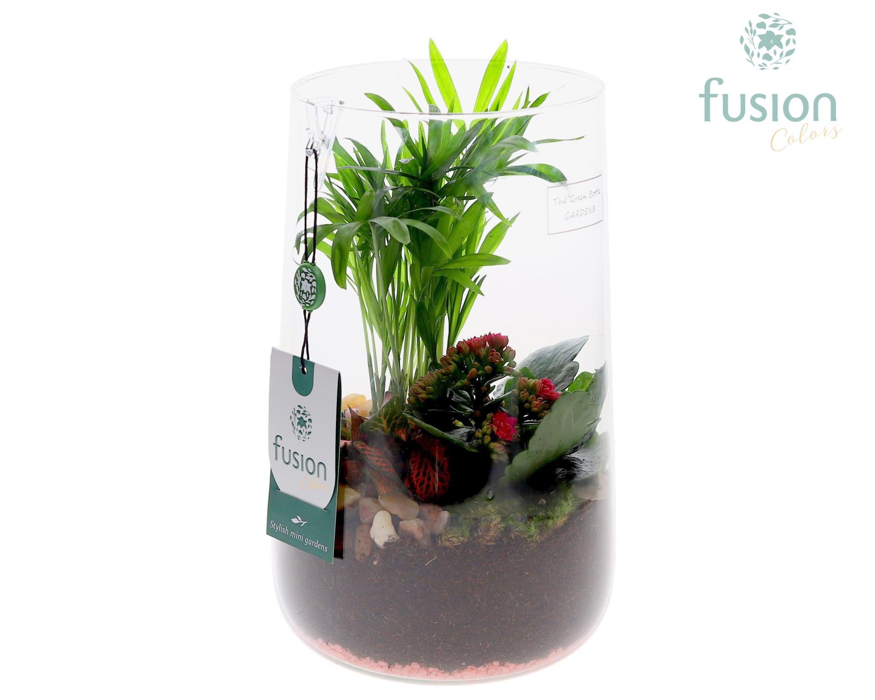 Green Bottle Deline Large Love met arrangement, D 15