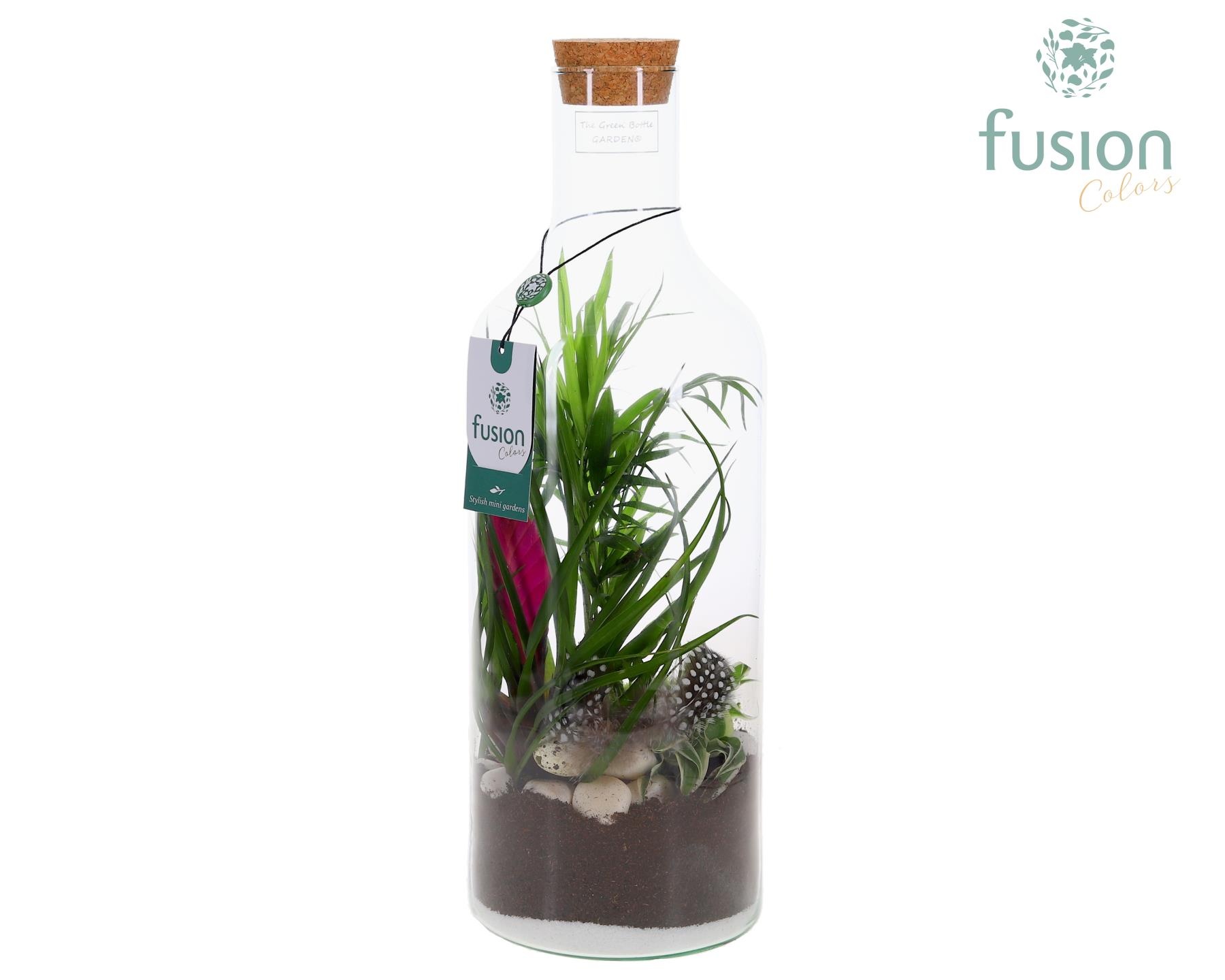 Green Bottle Fles Medium met Pasen Arrangement, D 15