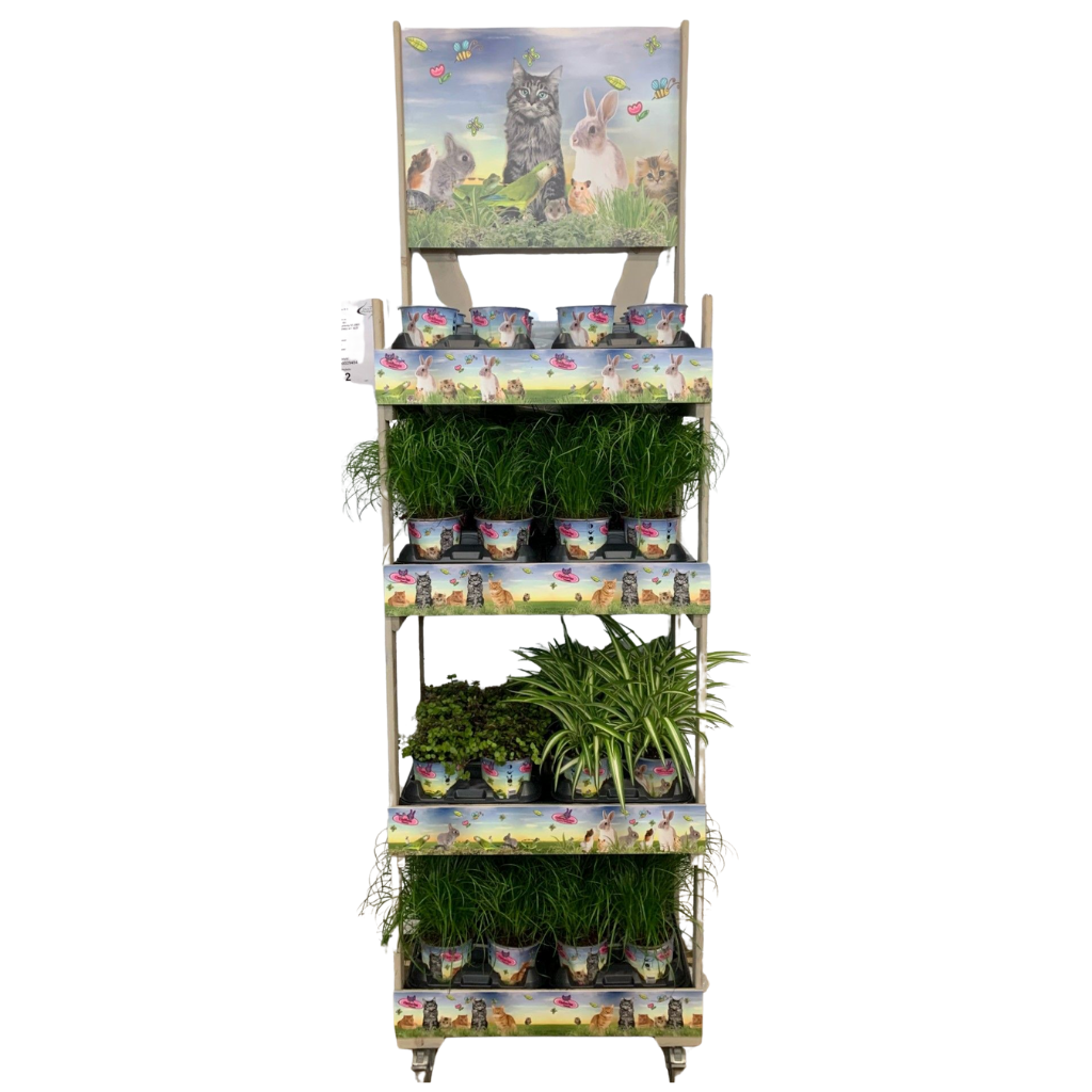 Houten rek pc (42x62x215) zonder planten, D 12