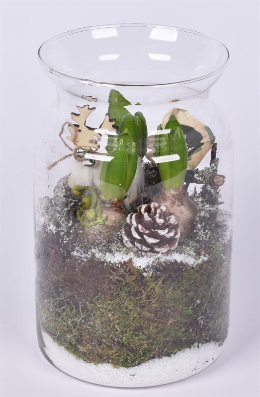 Glas cilinder met hals 14cm, D 14 cm Glas cilinder met hals 14cm, D 14 cm