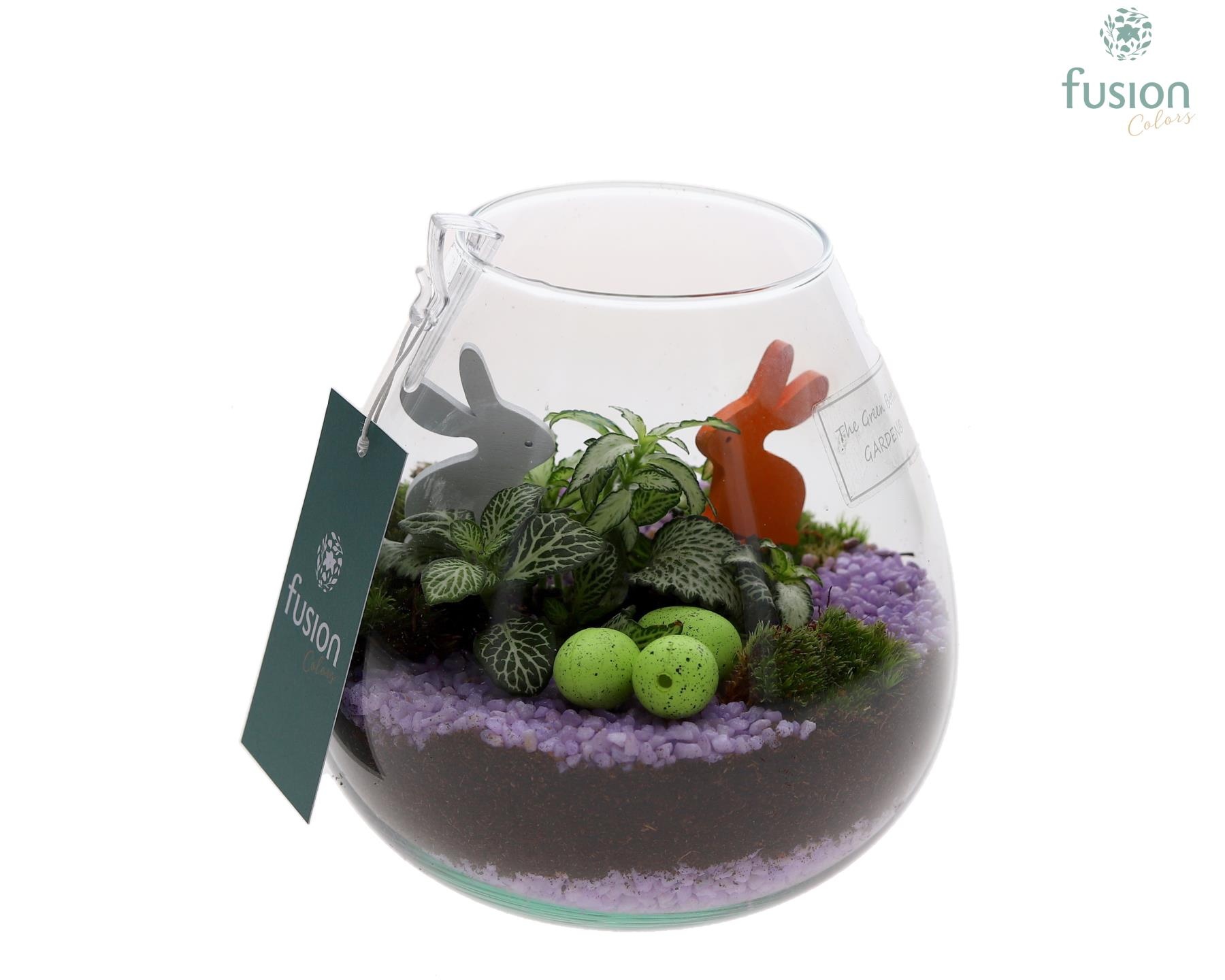 Green Bottle Abby Small Pasen met arrangement, D 15