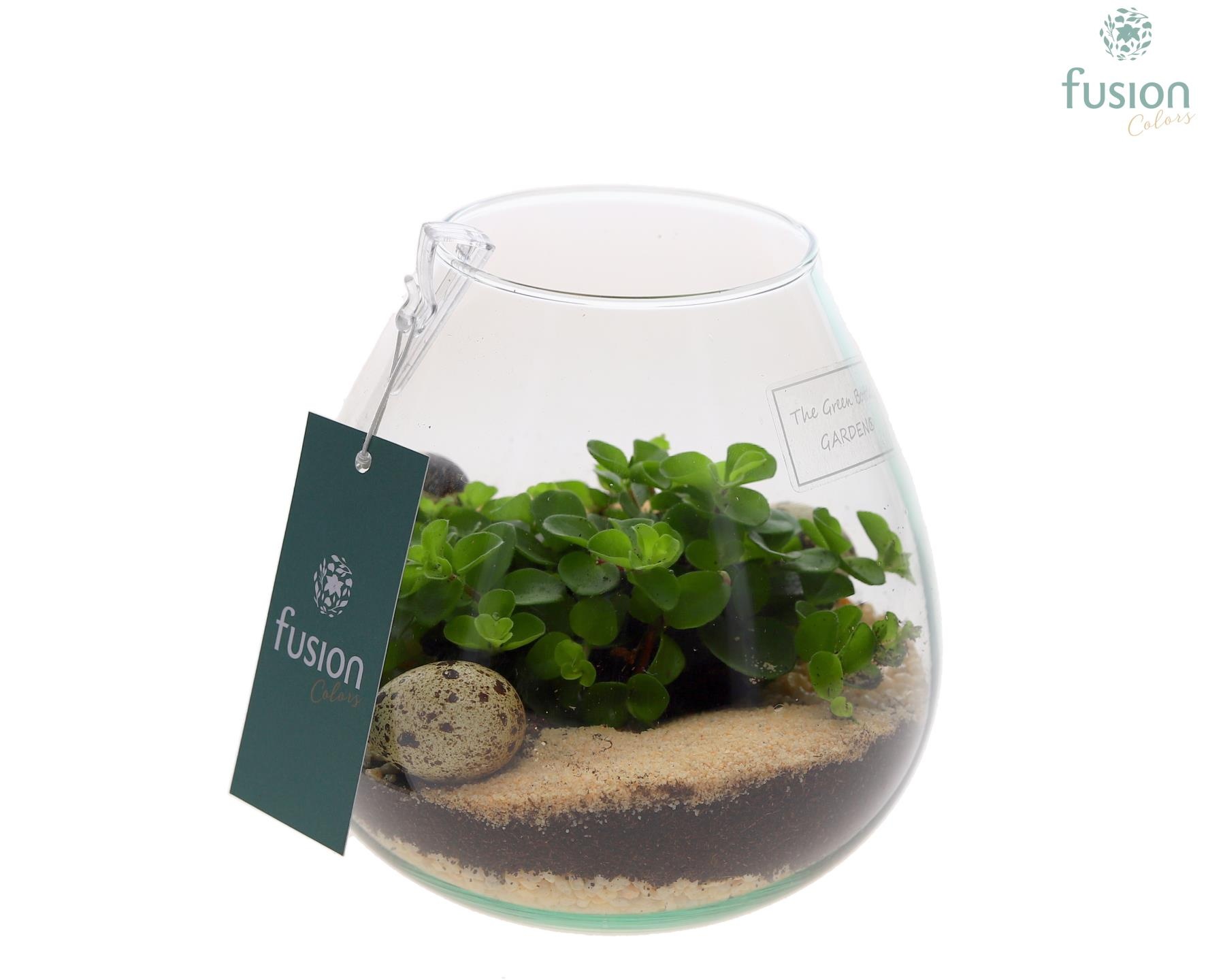 Green Bottle Abby Small Pasen met arrangement, D 15