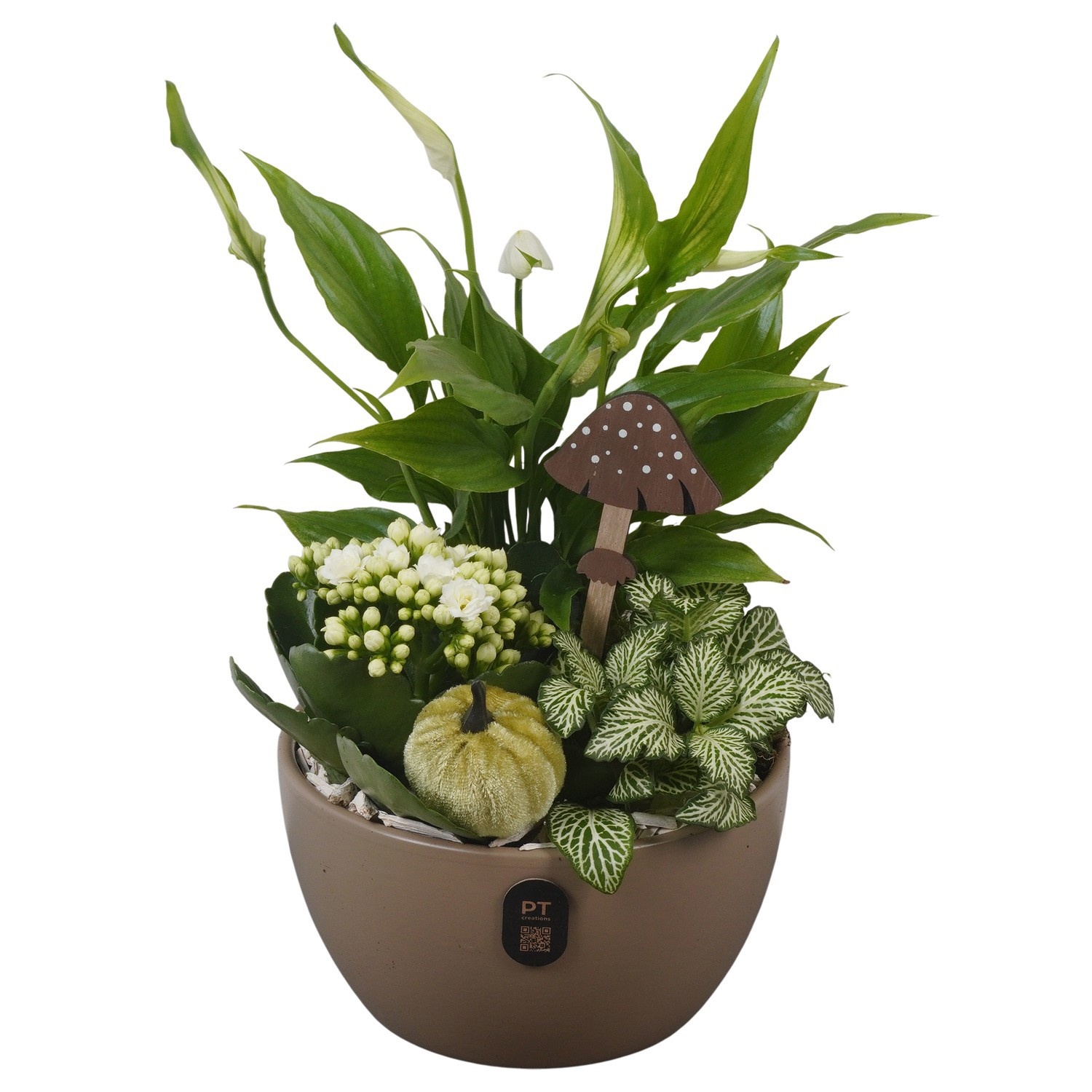 PTHI3248 Arrangement Autumn Indoor in keramiek schaal, D 16