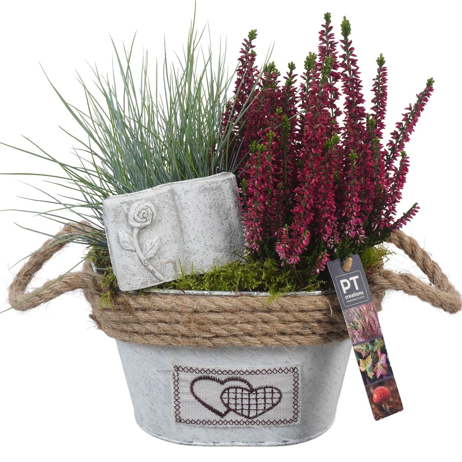 PTAH8681 Arrangement Allerheiligen in metalen bak ovaal, D 20 cm PTAH8681 Arrangement Allerheiligen in metalen bak ovaal, D 20 cm