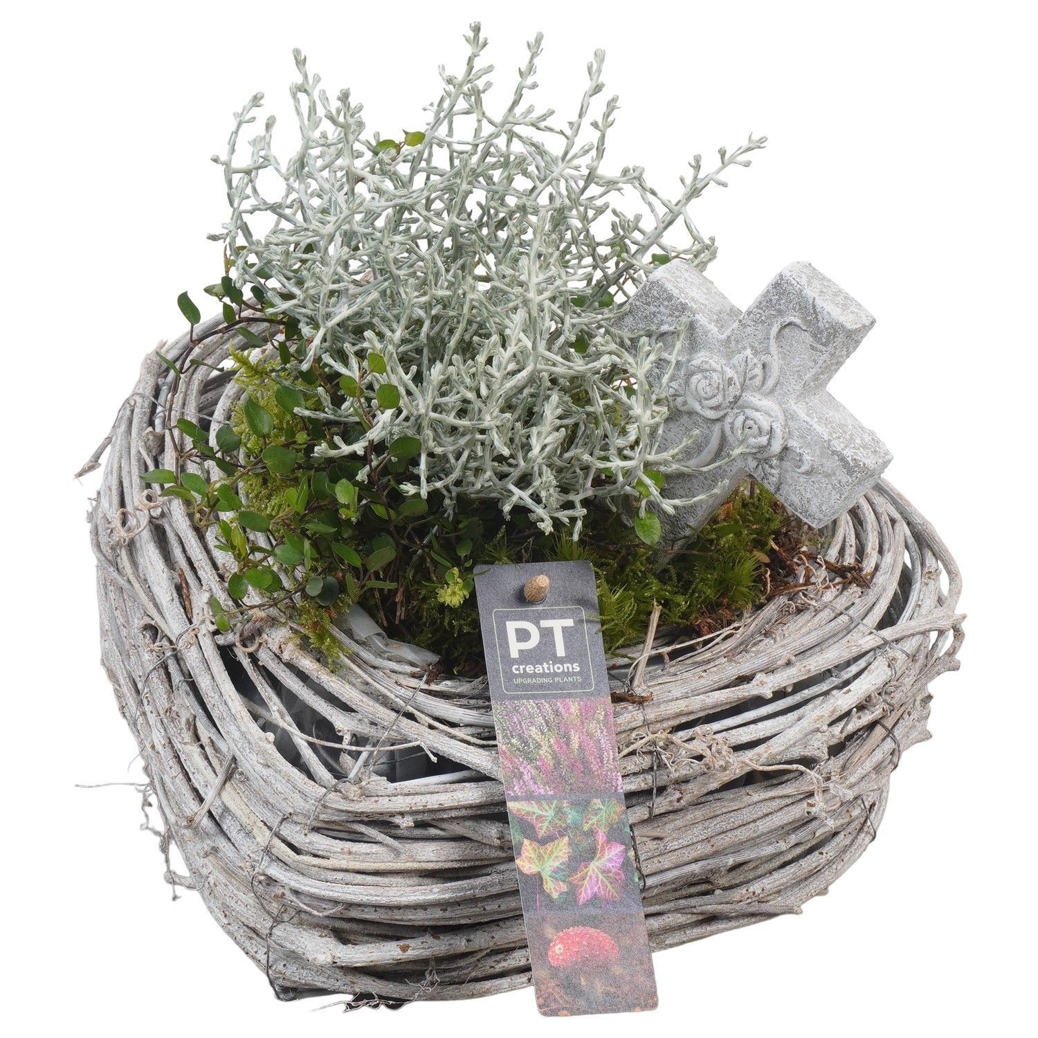 PTAH8667 Arrangement Allerheiligen in rieten hart, D 21 cm PTAH8667 Arrangement Allerheiligen in rieten hart, D 21 cm