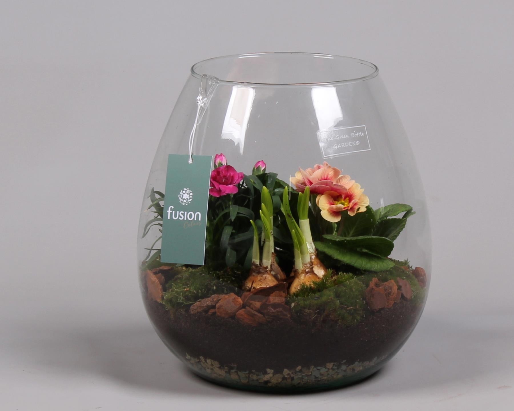 Green Bottle Abby Large Voorjaar met Arrangement, D 24