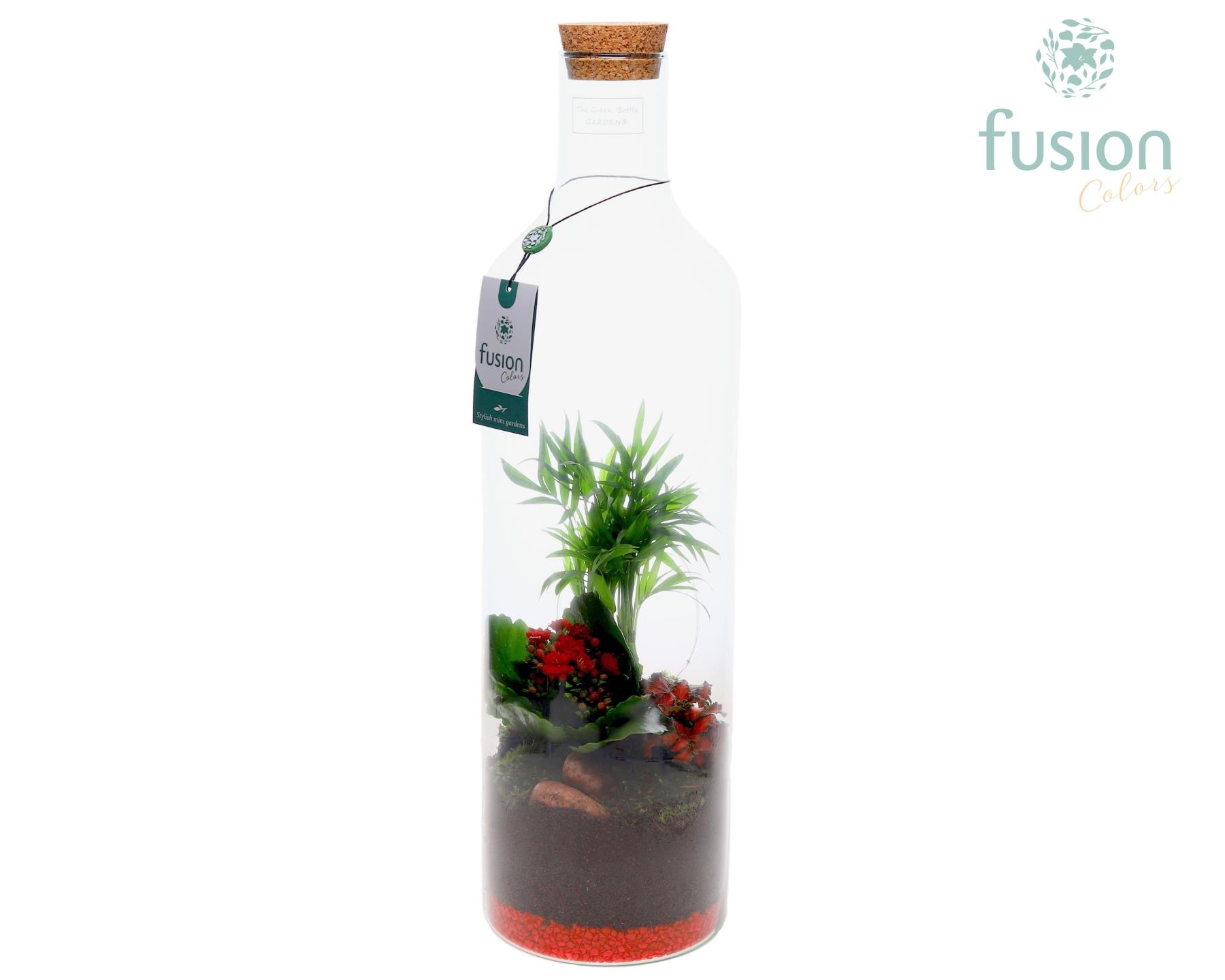 Green Bottle Fles Large Love met arrangement, D 15