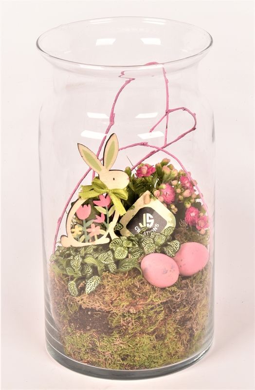 Glas cilinder met hals 16cm/h 30cm, D 16