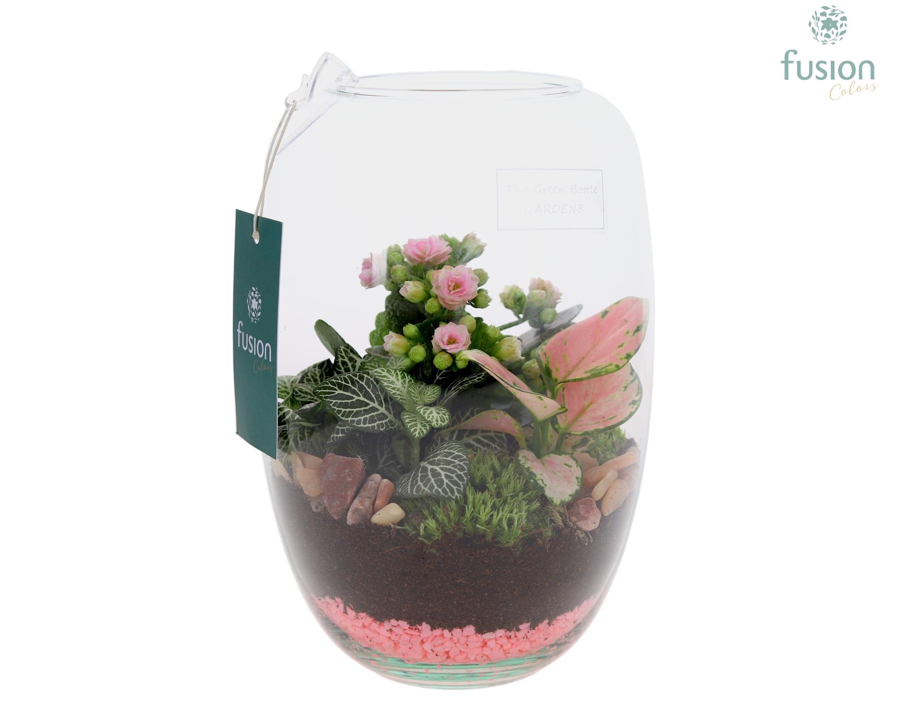 Green Bottle Isabella Small Love met arrangement, D 15