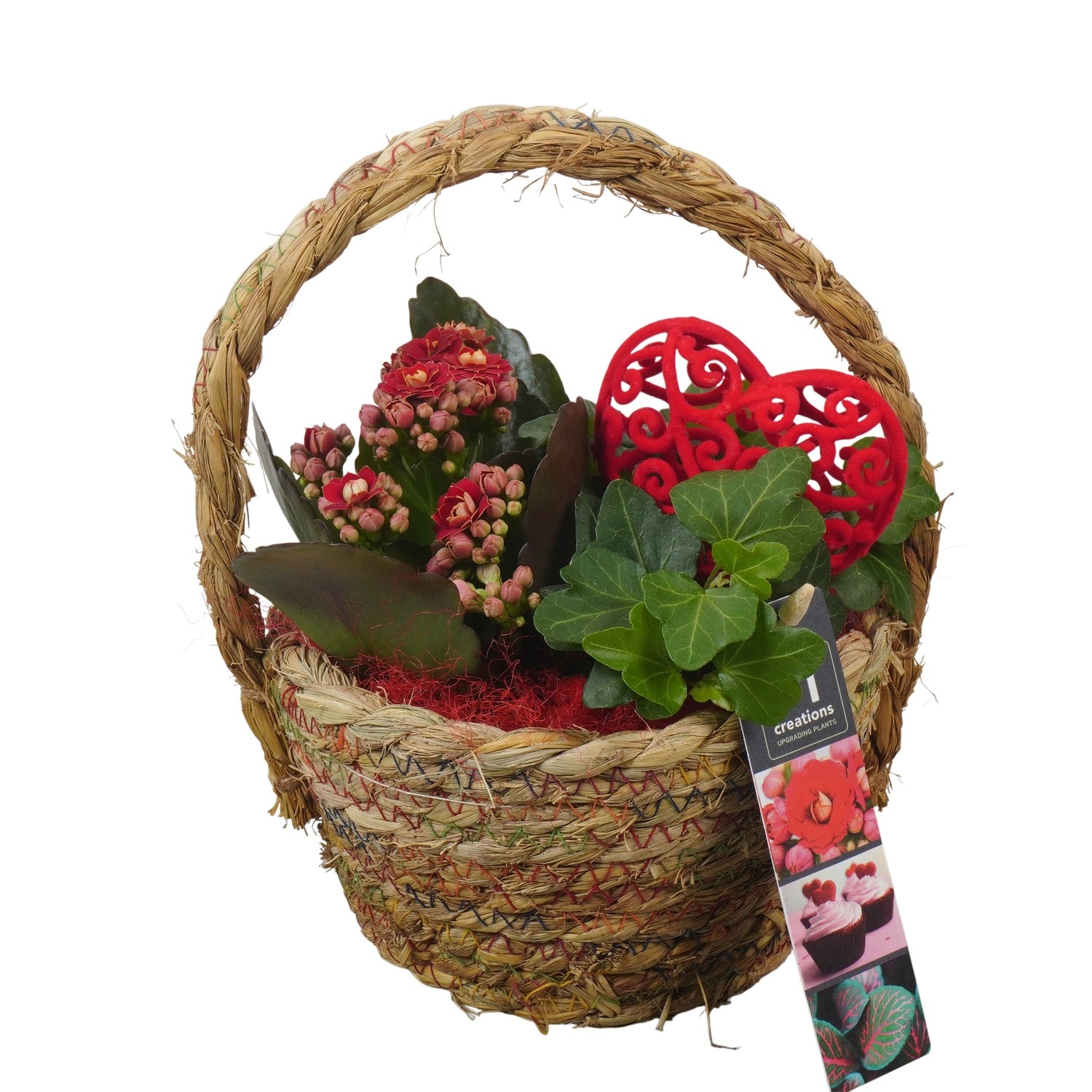 PTVMB2346 Arrangement Valentines-Mothersday in riet mand, D 15