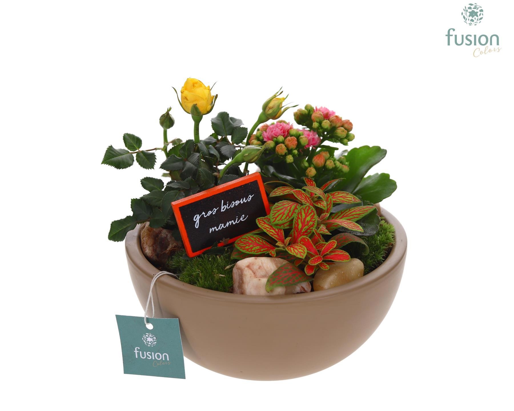 Schaal keramiek Moon Medium beige Grootmoederdag met Arrangement, D 18