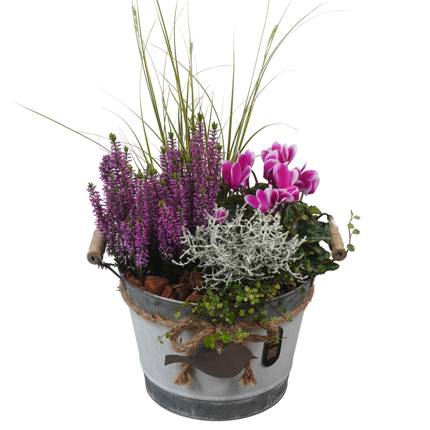 PTHO7627 Arrangement Autumn Outdoor in metalen pot, D 21