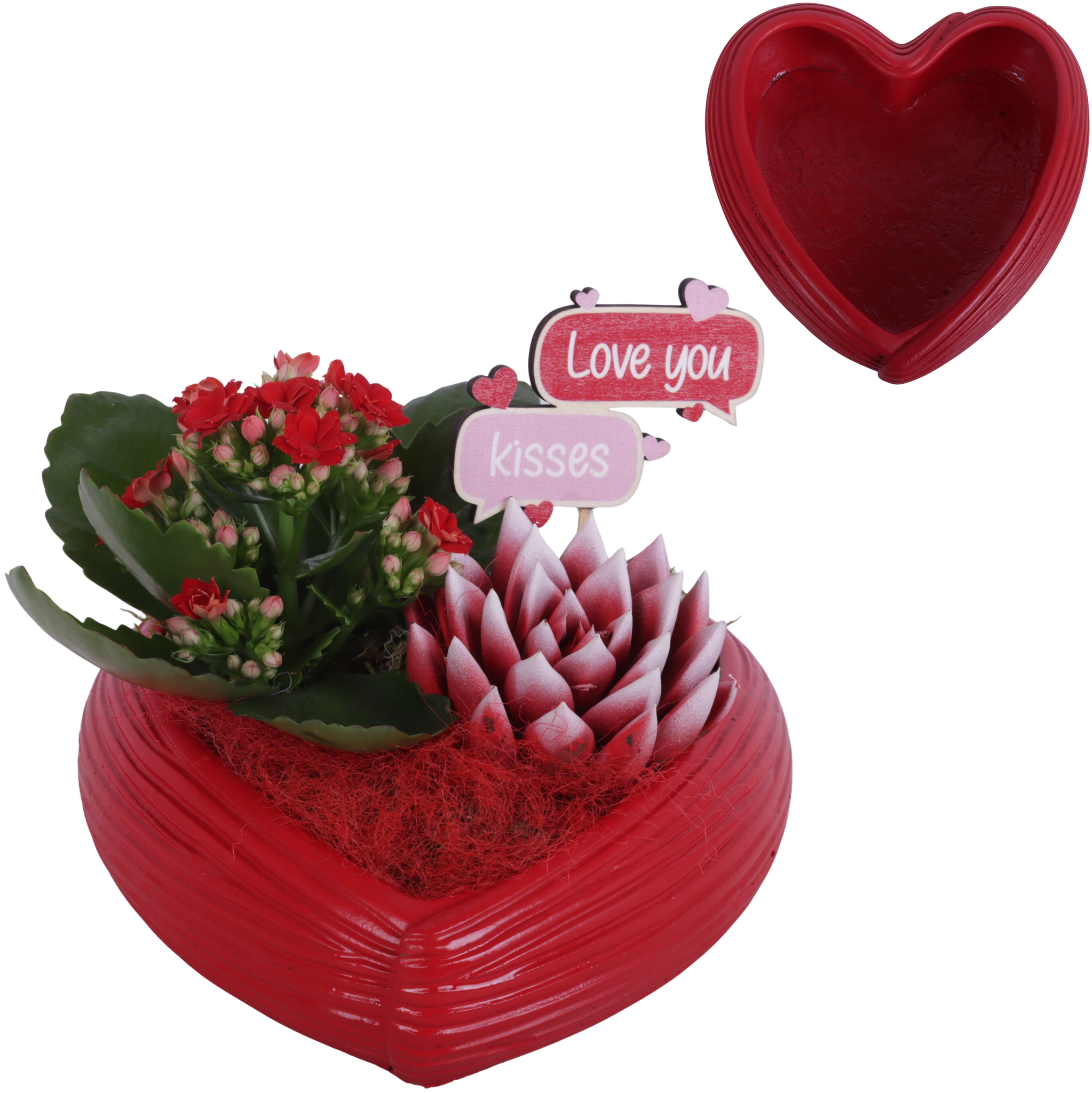 Valentine Arr. Indoor Ceramic Heartshape Bowl Red Ø18cm 2PP, D 18