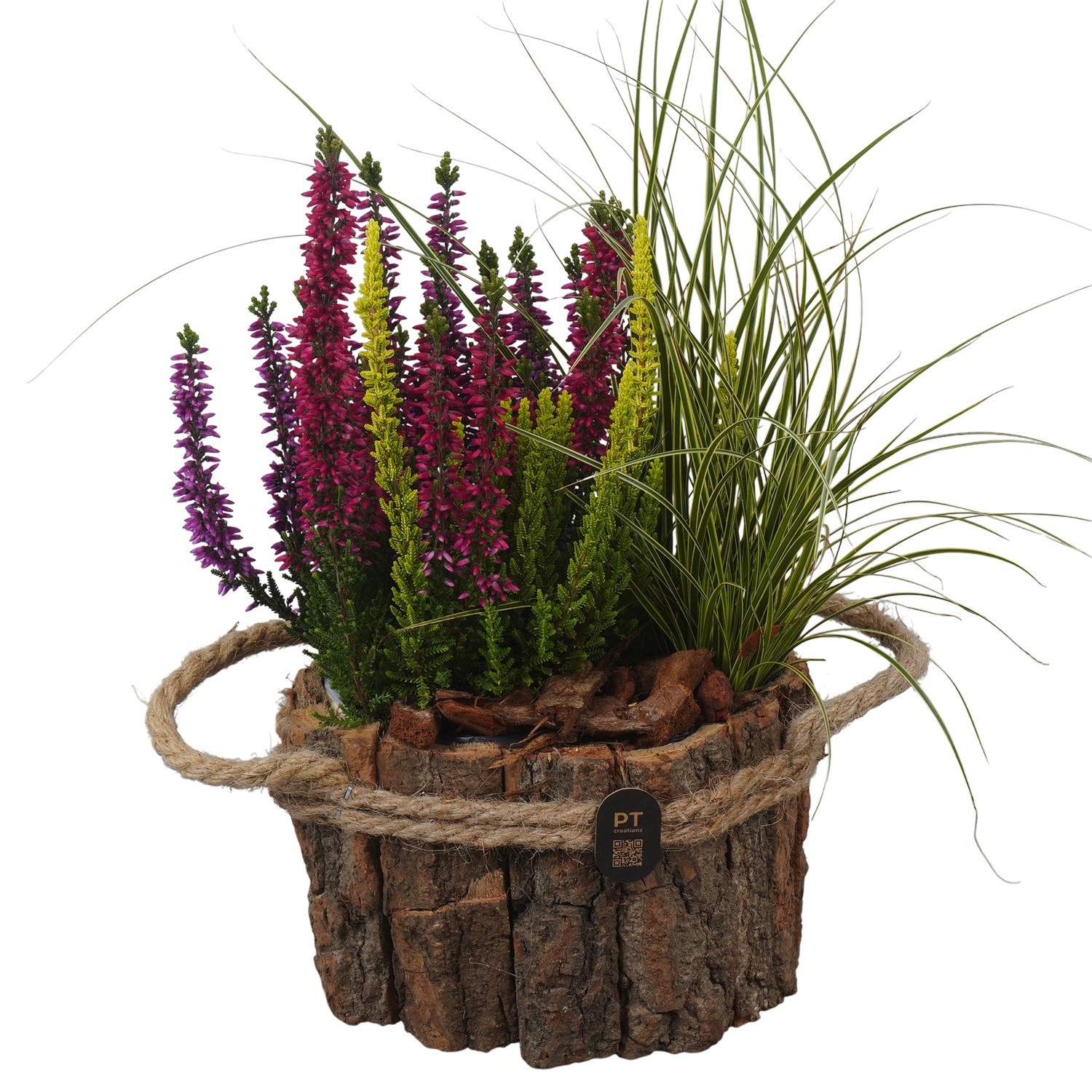 PTHO7656 Arrangement Autumn Outdoor in houten bak, D 17