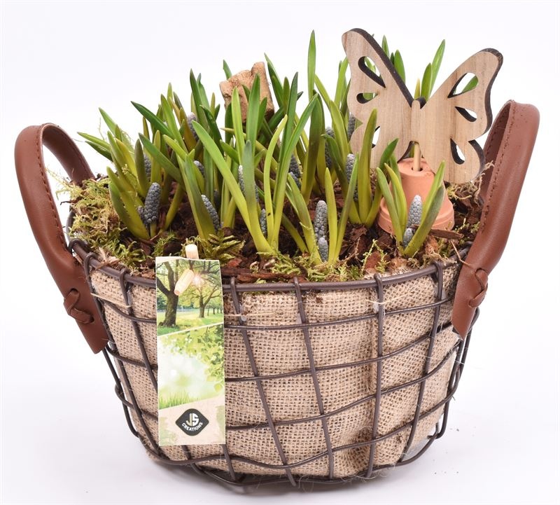 Gaasmand met jute 21x15.5cm, D 21