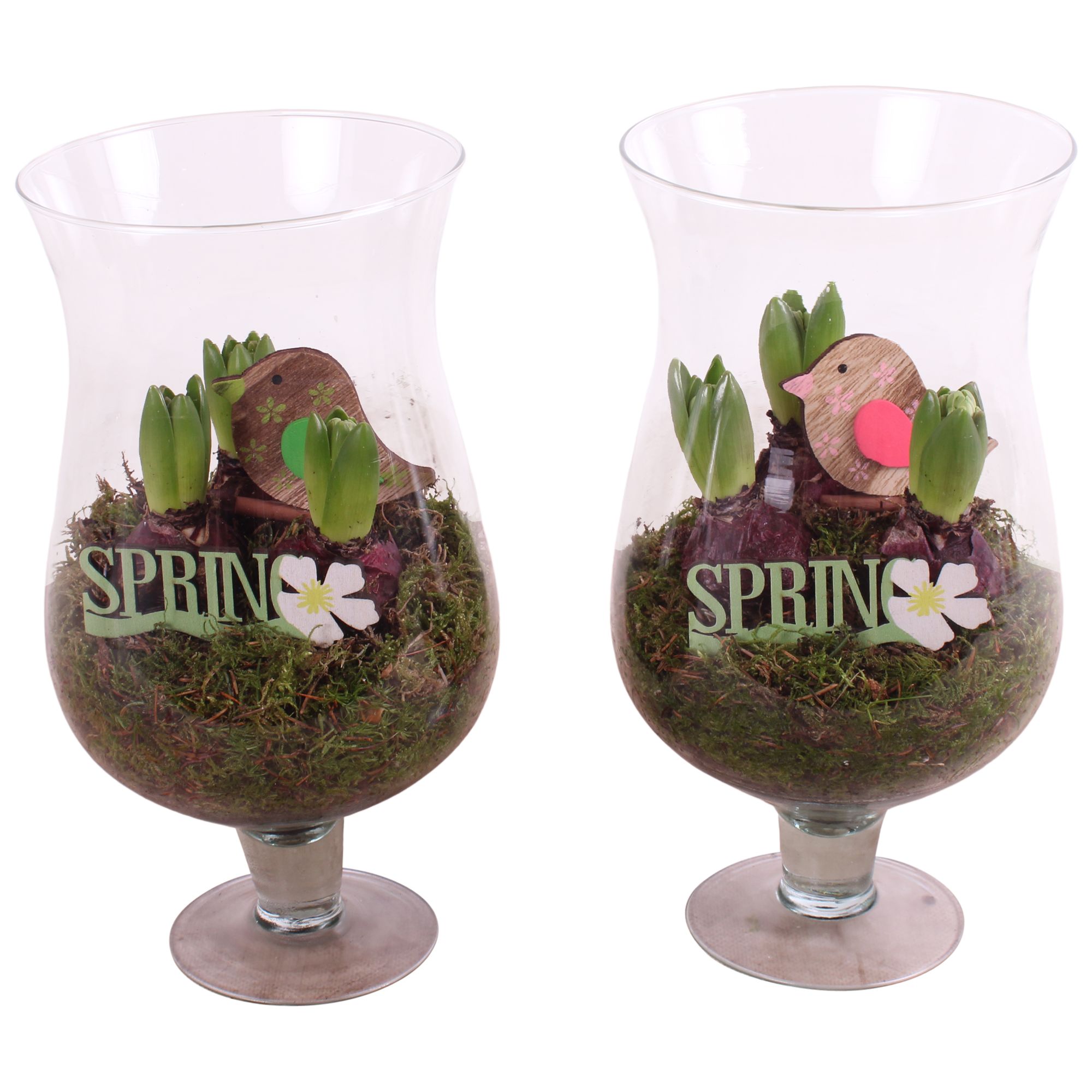 Bulbs Arr. Hyacint Glass Cognac Ø17cm 3PP, D 17