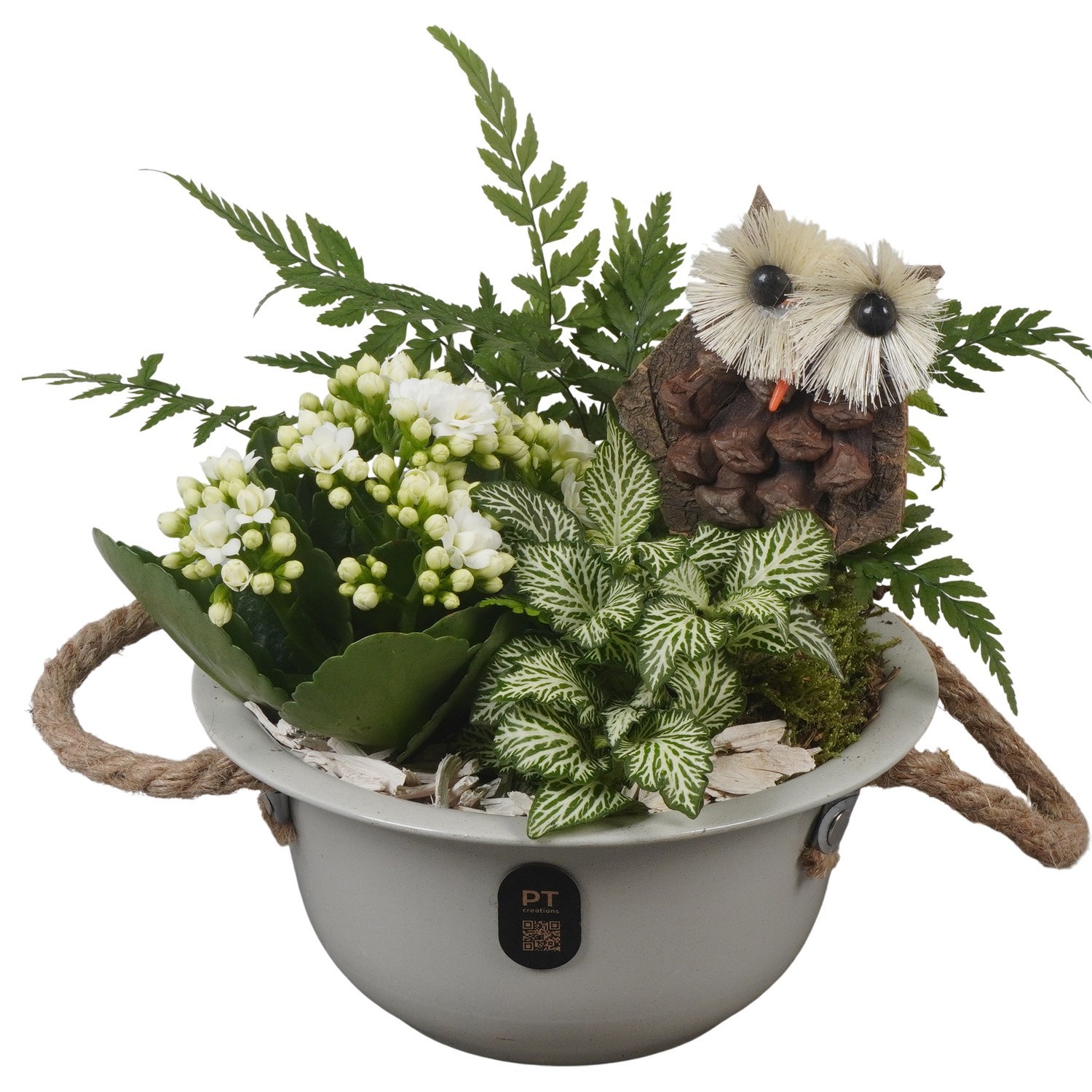 PTHI3377 Arrangement Autumn Indoor in metalen schaal, D 16