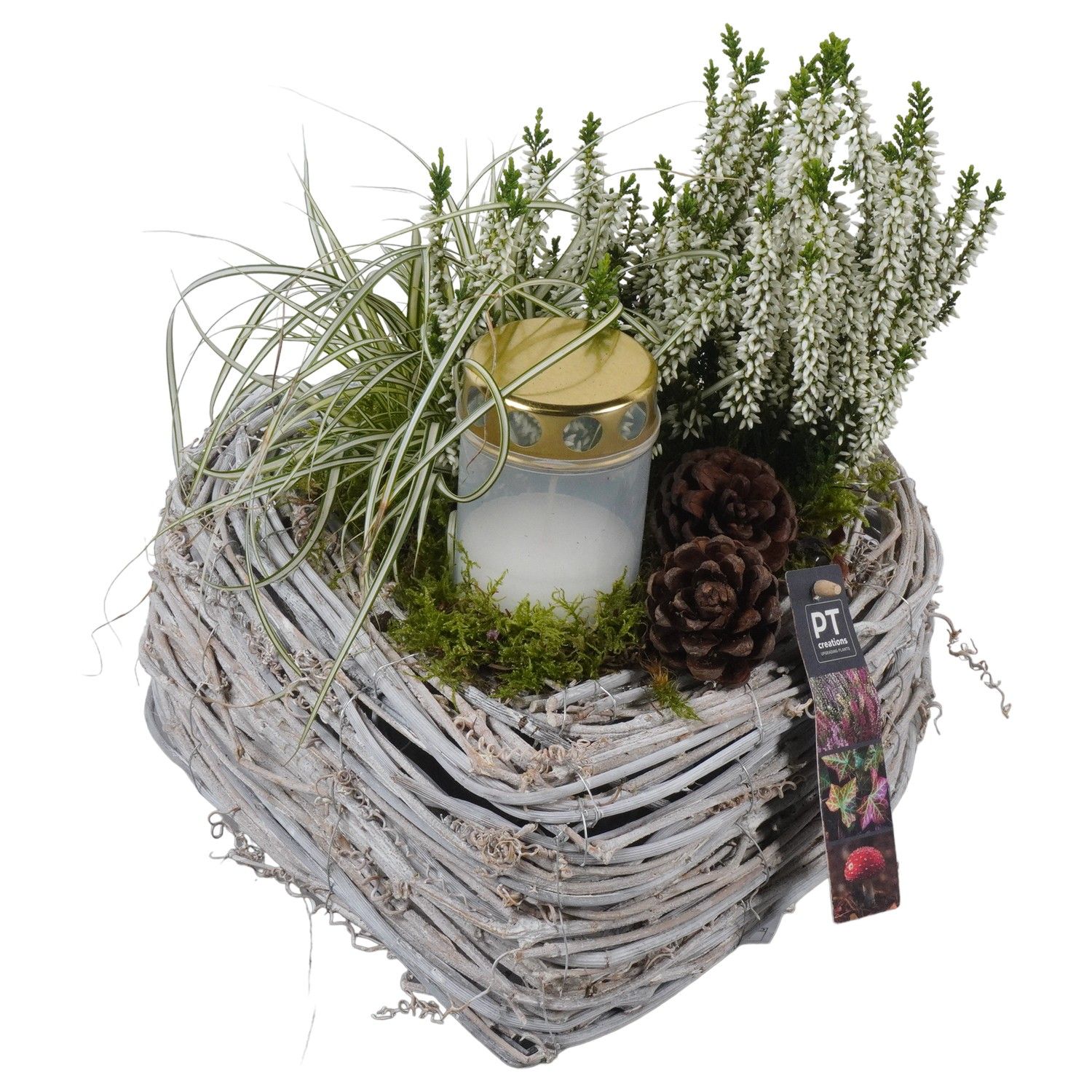 PTAH8670 Arrangement Allerheiligen in rieten hart, D 26 cm