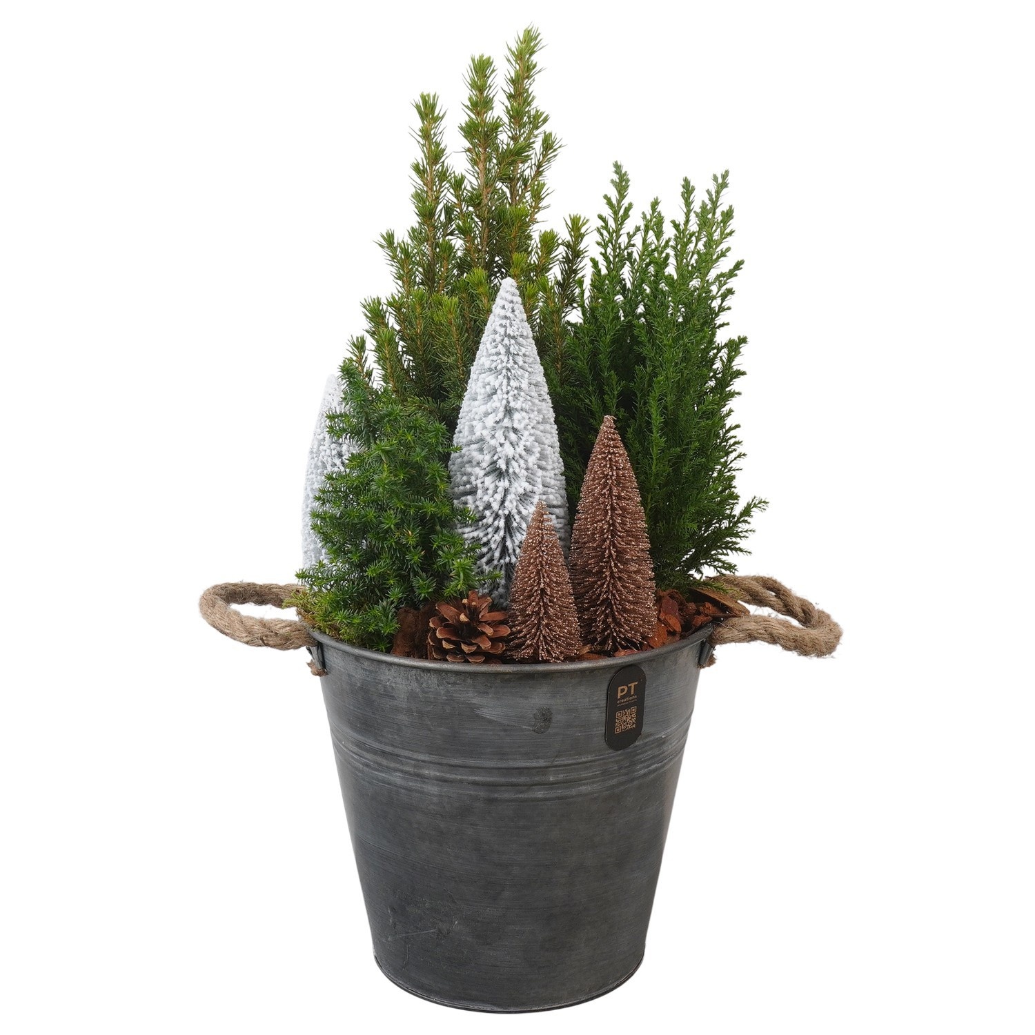 PTCWW7834 Arrangement Winter in metalen pot, D 24