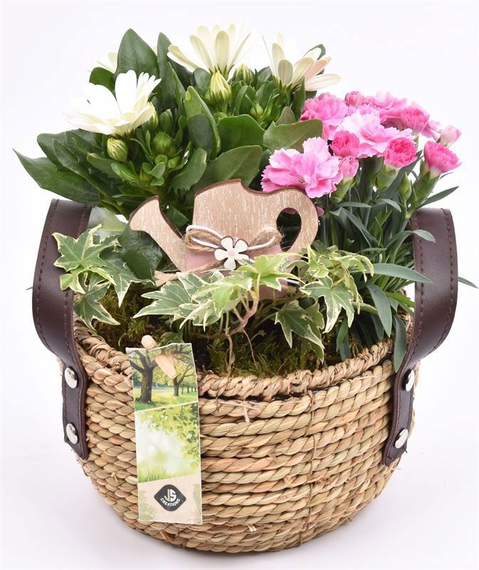 Touwmand met leer handv.18-20cm, D 18