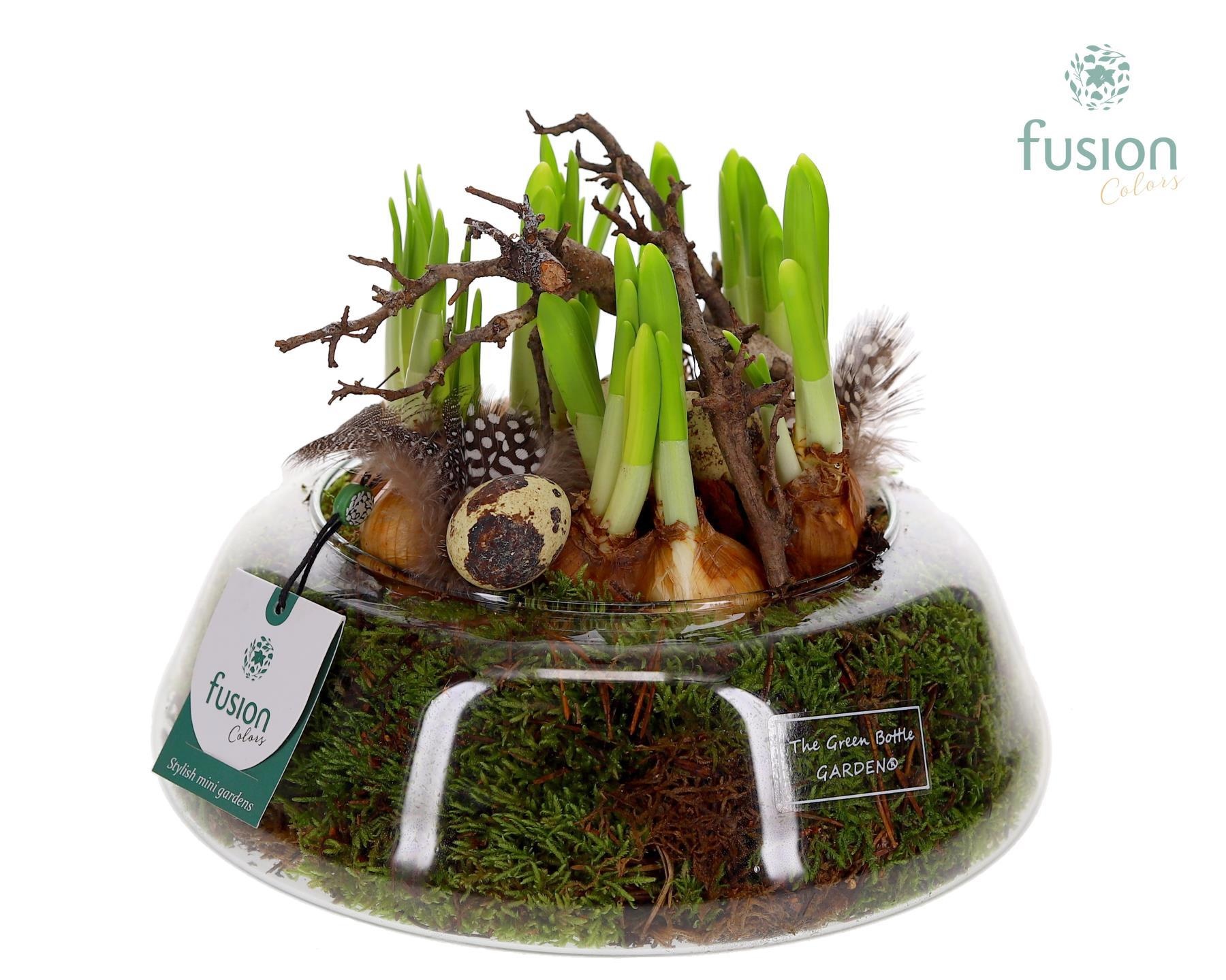 Green Bottle Christel Large met Pasen arrangement, D 24