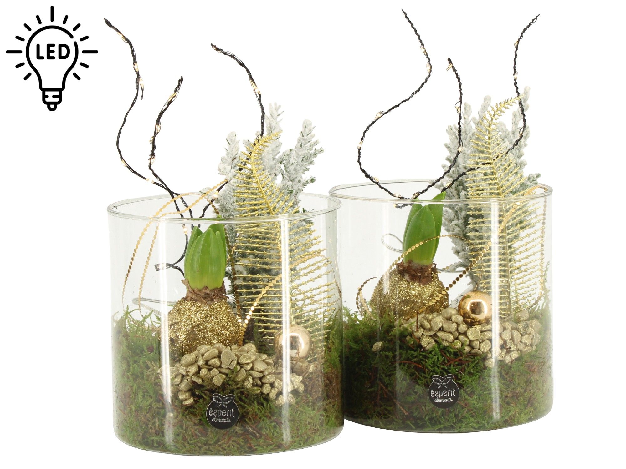 61926: X-mas arrangement met LED, D 15