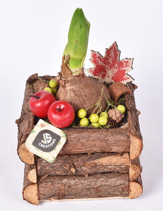 Hout boomschors 17x17cm, D 17 cm