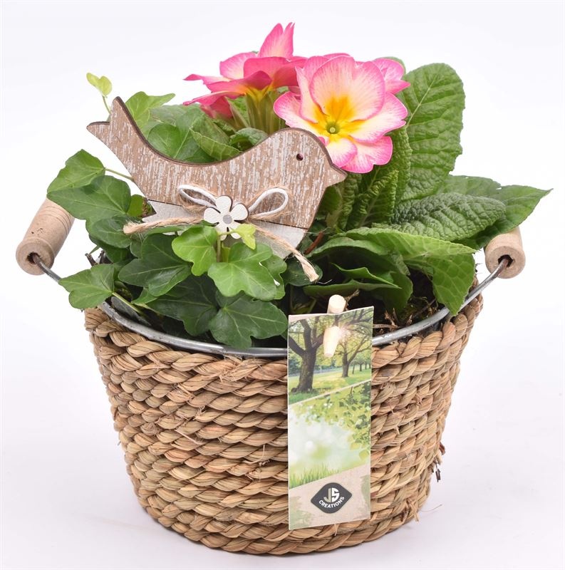 Touw met zink schaal 15cm, D 15